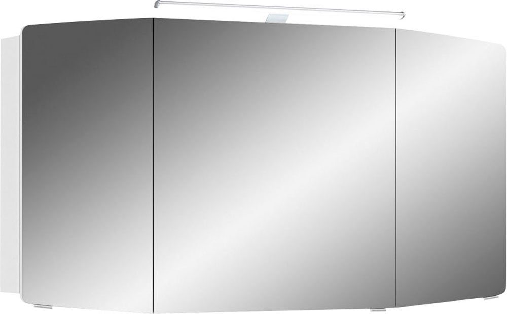 Saphir Spiegelkast Cassca Sprint badkamermeubel, 3 spiegeldeuren, 6 legplanken, 120 cm breed spiegels & verlichting wit