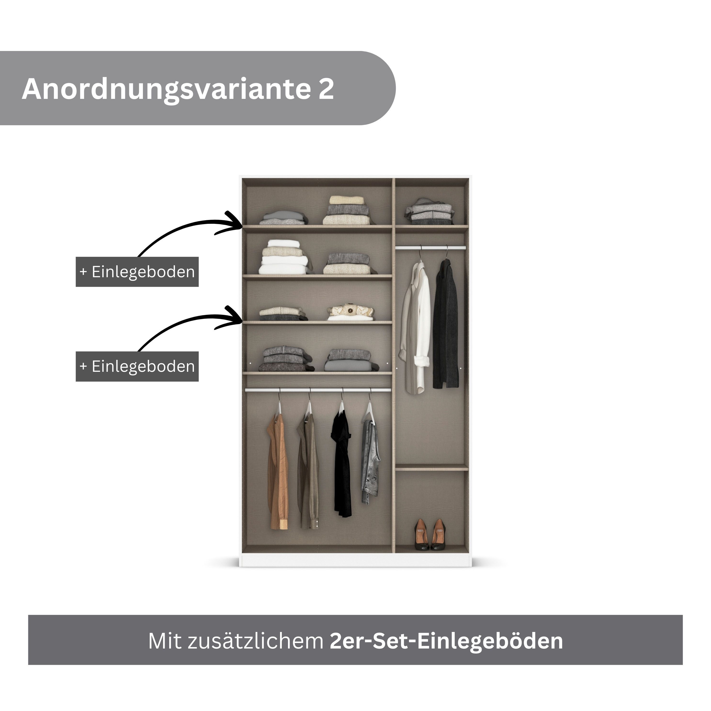 rauch Draaideurkast Kledingkast kast garderobe AGORDO met decor- of hoogglansfront doordachte binnenuitrusting, in 6 breedtes en 2 hoogtes made in germany