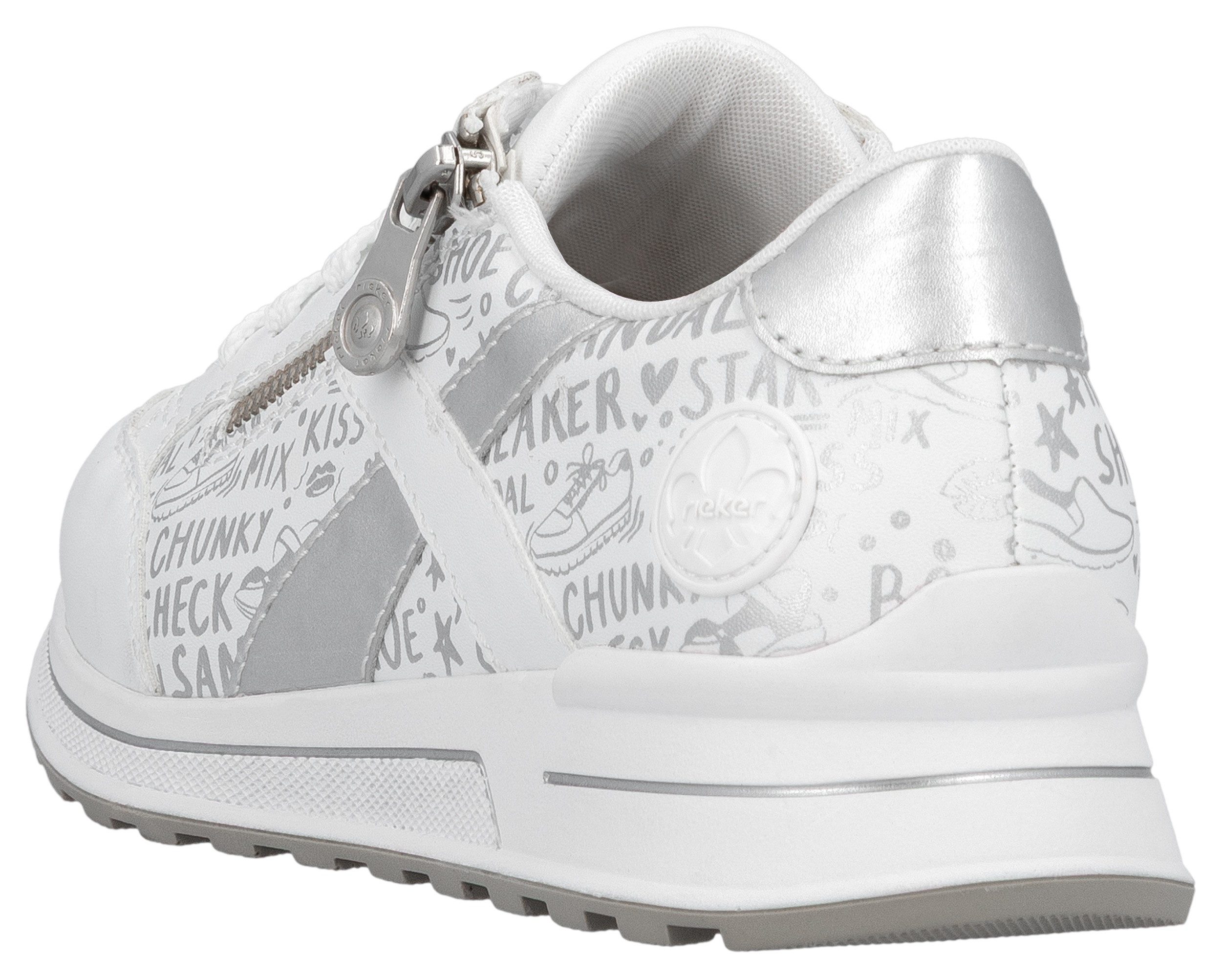 Rieker Sneakers verwijderbare zachte inlegzool, vrijetijdsschoen, lage schoen, veterschoen