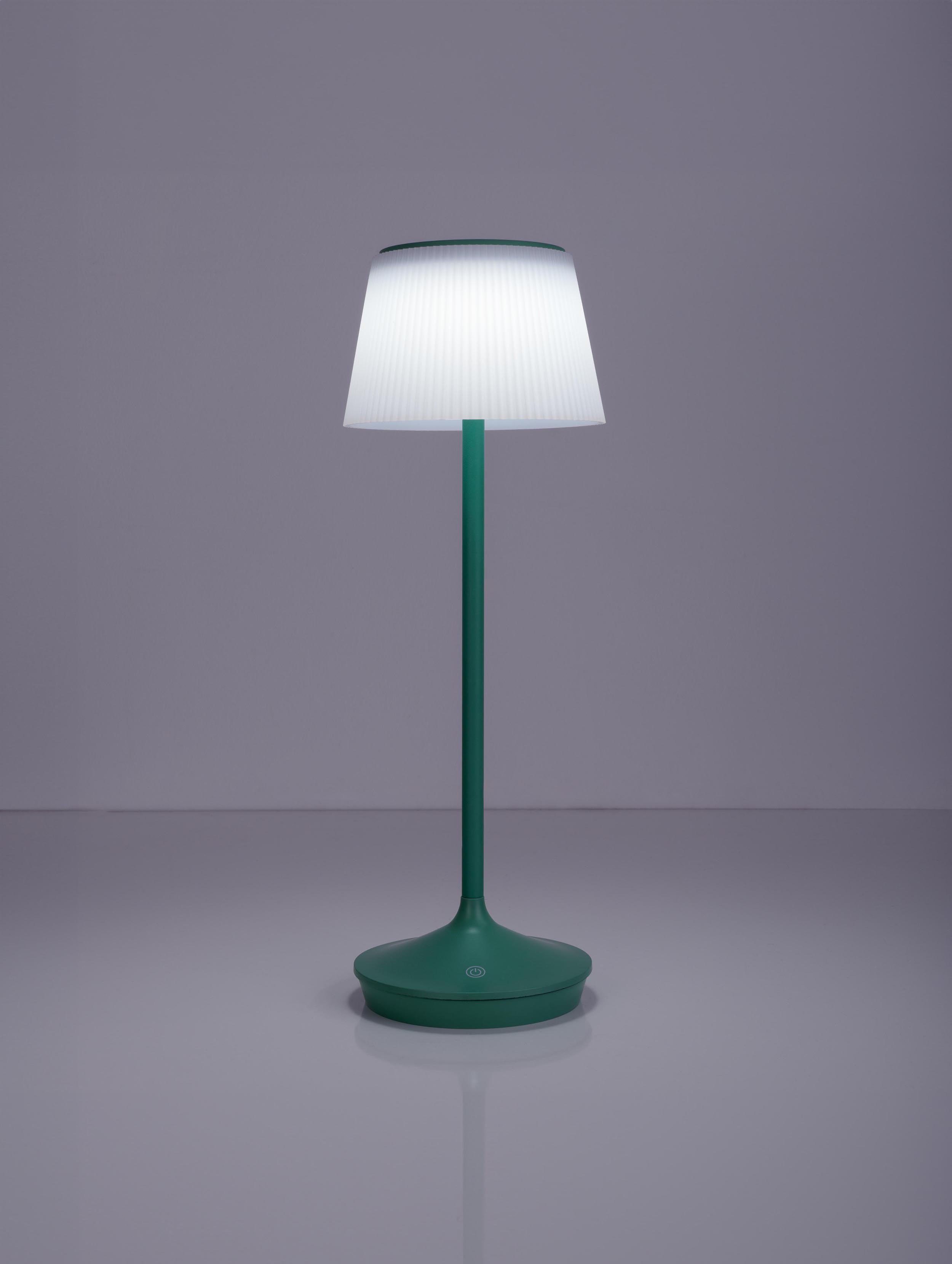 näve Led-tafellamp Zonne-lamp / acculamp "EMMI" Zonne-energie, accubedrijf, CCT, aanraaksensor, accutafellamp (1 stuk)