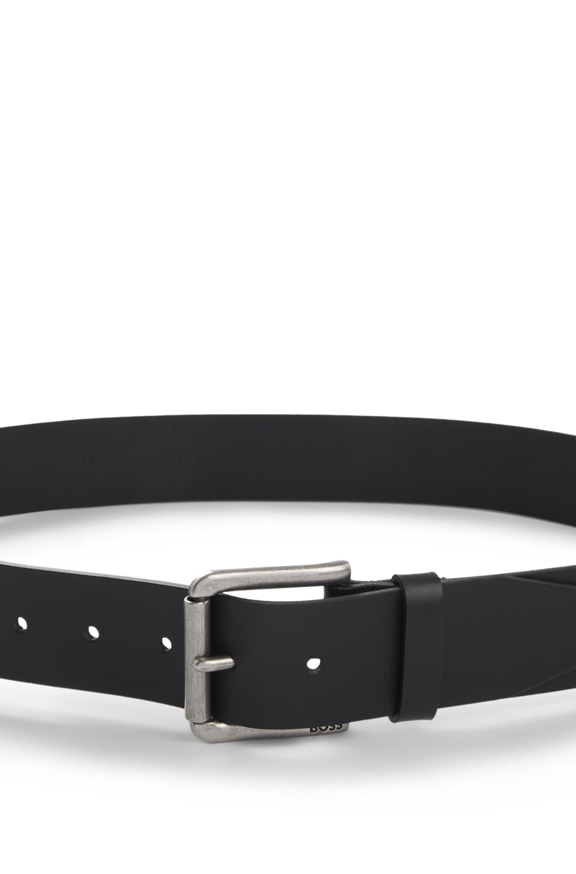 Boss Leren riem Joris Sz40 met logo op de riemsluiting