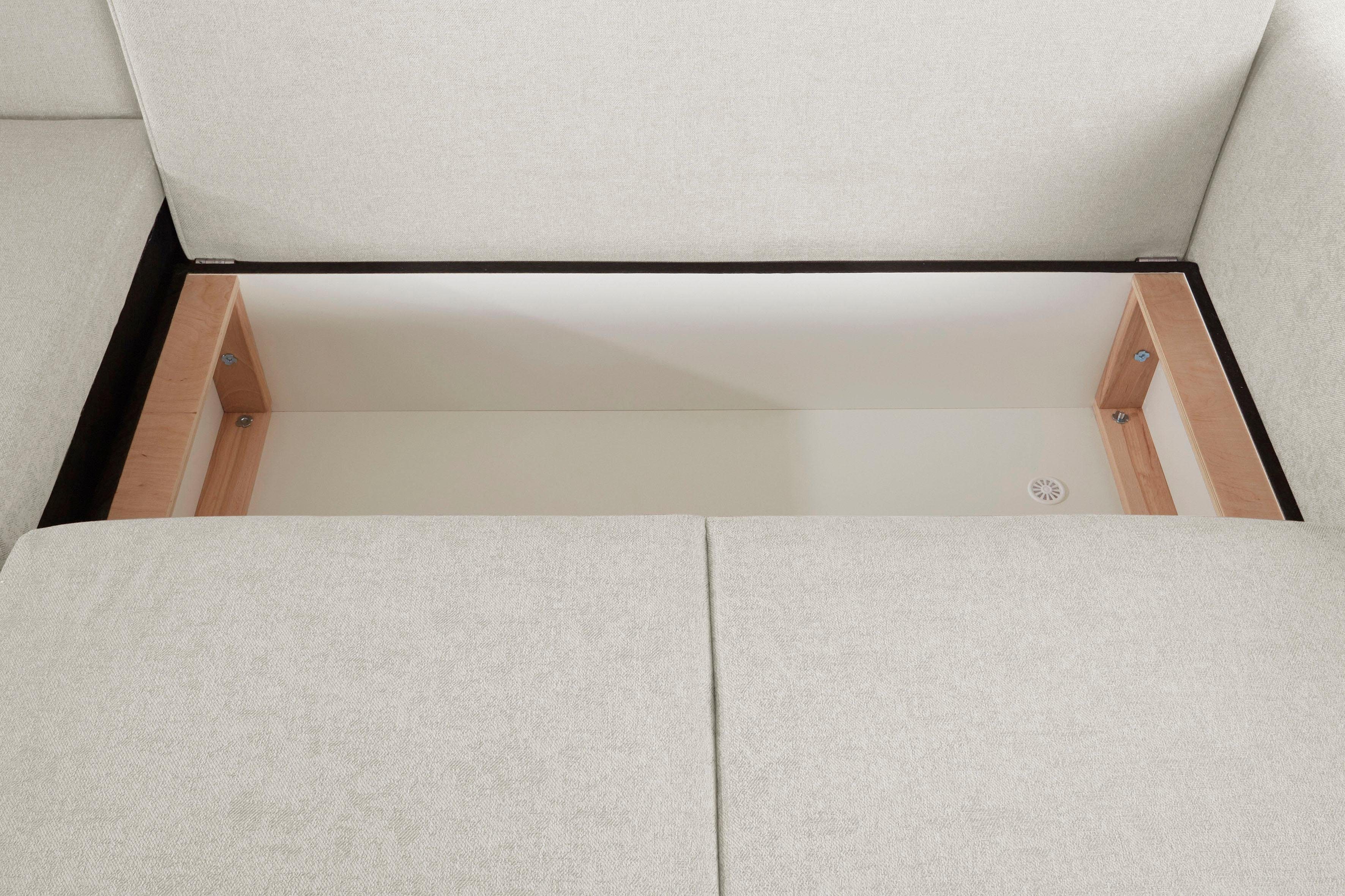 Guido Maria Kretschmer Home&Living Hoekbank Györ L-vorm, optioneel met bedfunctie en bedlade inclusief 2 sierkussens