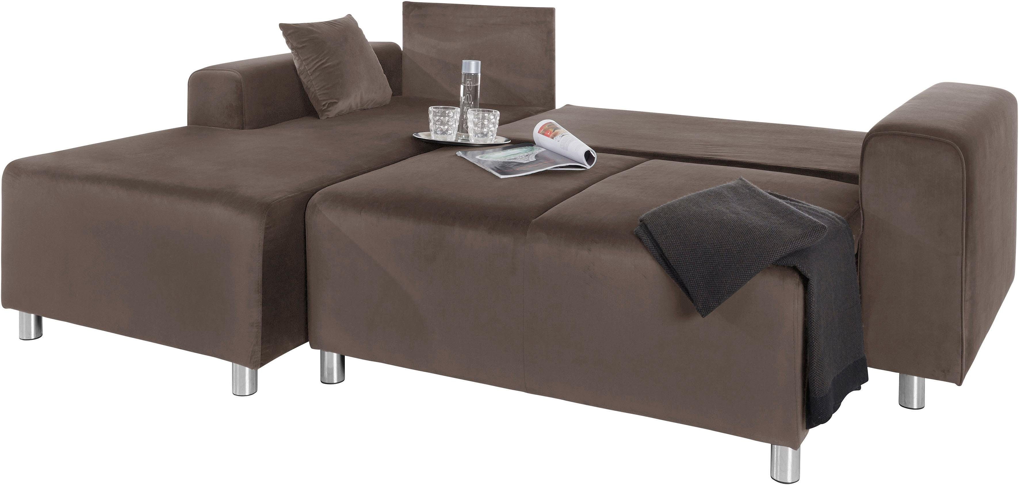 Guido Maria Kretschmer Home&Living Hoekbank Györ L-vorm, optioneel met bedfunctie en bedlade inclusief 2 sierkussens