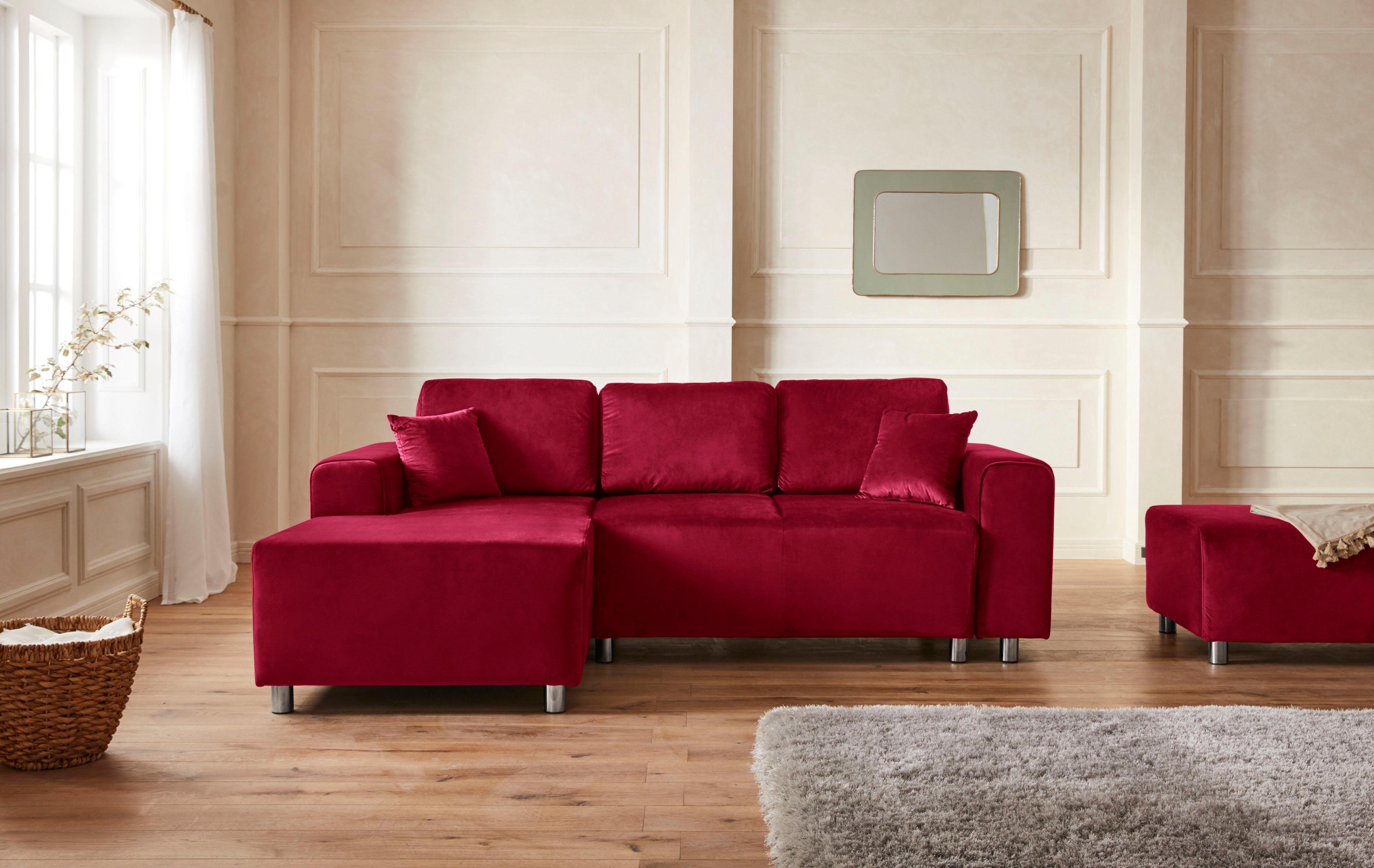 Guido Maria Kretschmer Home&Living Hoekbank Györ L-vorm, optioneel met bedfunctie en bedlade inclusief 2 sierkussens
