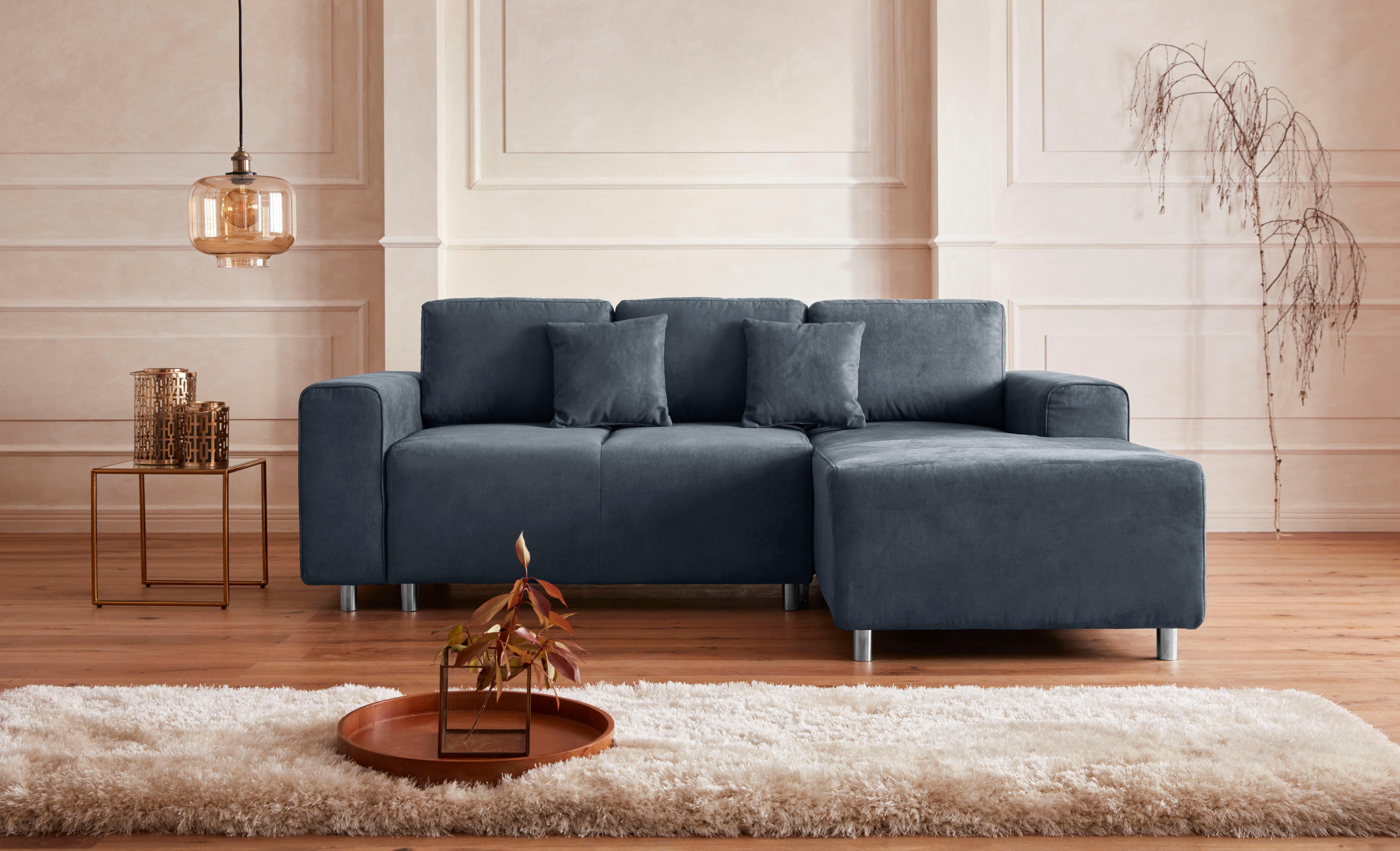 Guido Maria Kretschmer Home&Living Hoekbank Györ L-vorm, optioneel met bedfunctie en bedlade inclusief 2 sierkussens