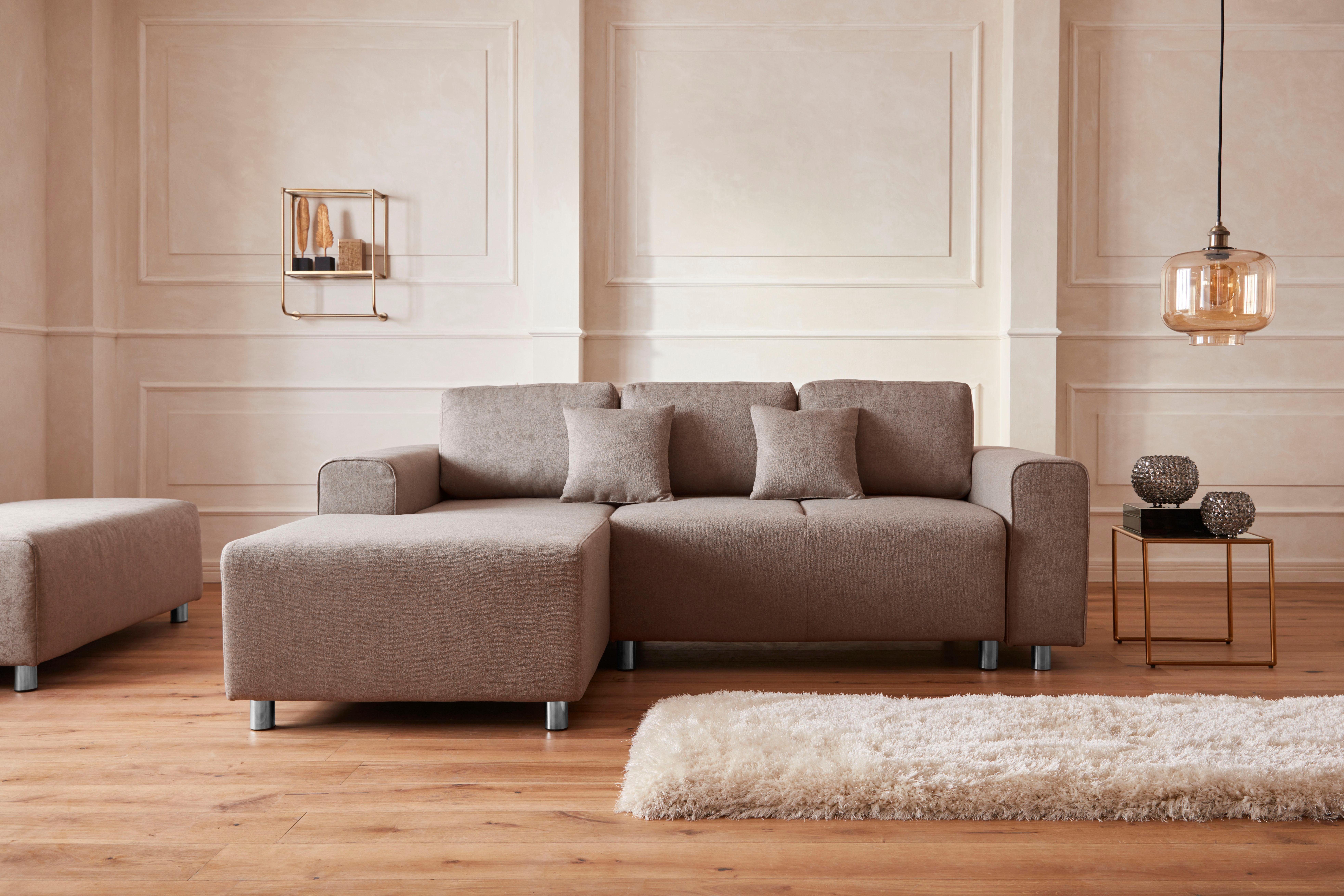 Guido Maria Kretschmer Home&Living Hoekbank Györ L-vorm, optioneel met bedfunctie en bedlade inclusief 2 sierkussens