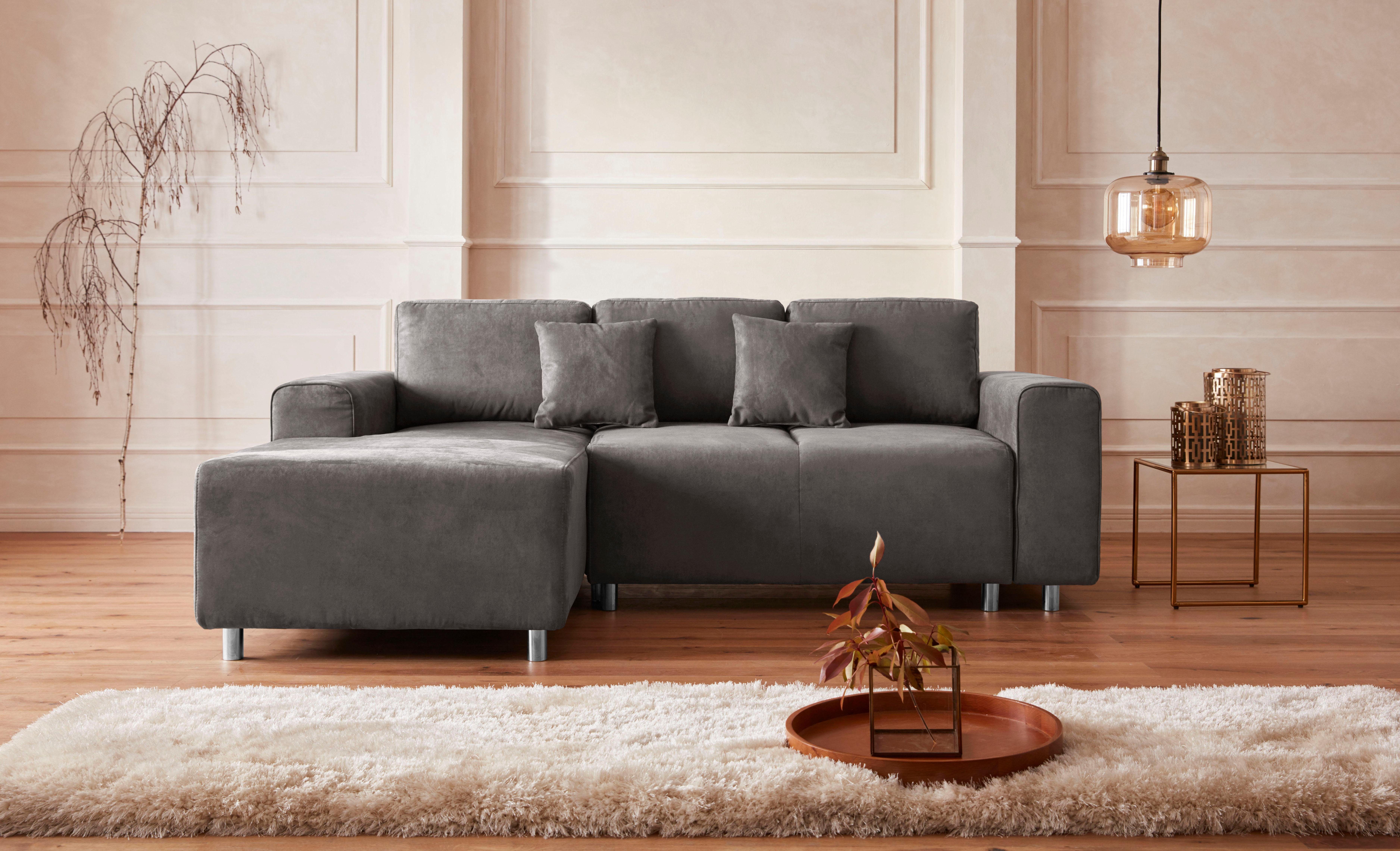 Guido Maria Kretschmer Home&Living Hoekbank Györ L-vorm, optioneel met bedfunctie en bedlade inclusief 2 sierkussens