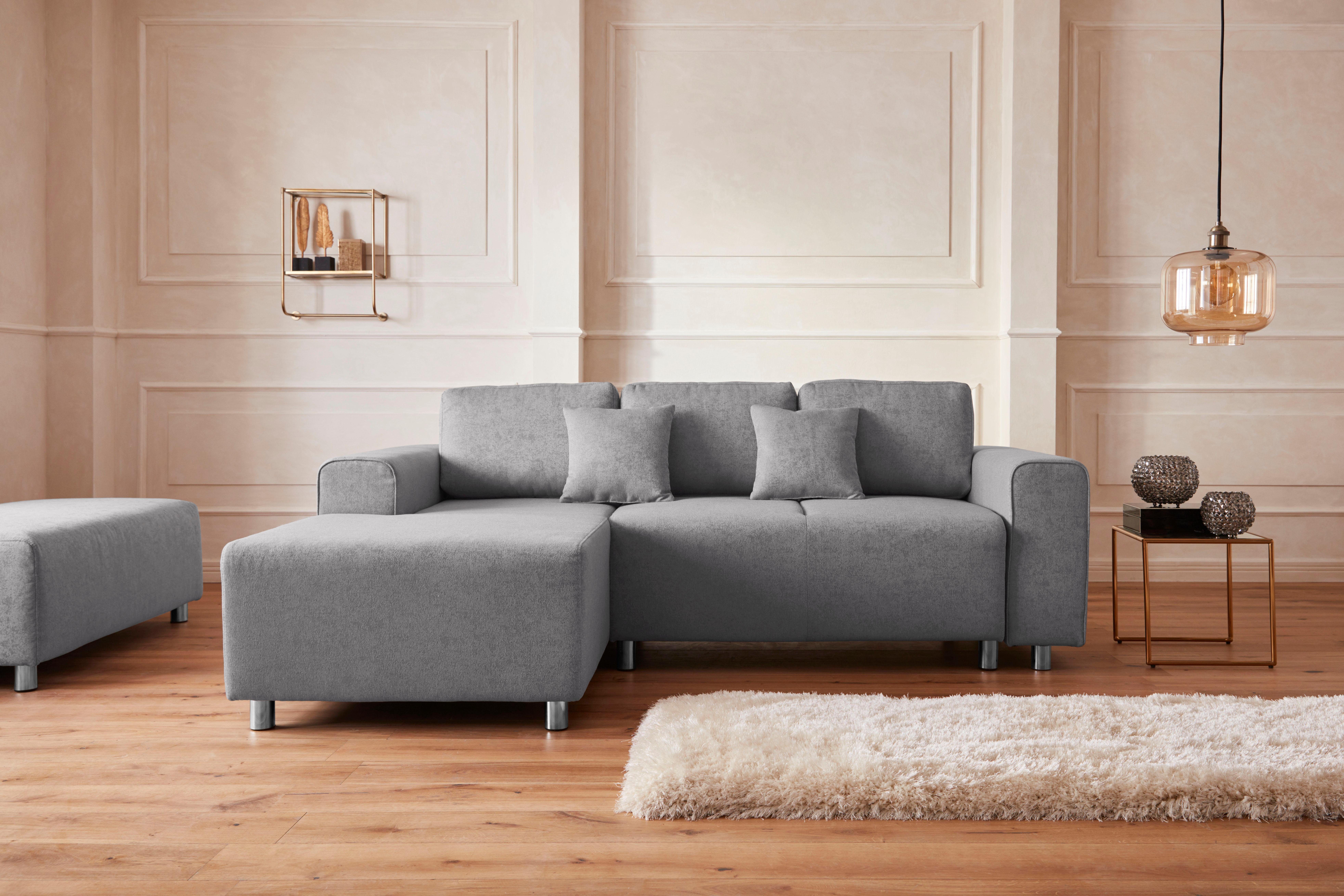 Guido Maria Kretschmer Home&Living Hoekbank Györ L-vorm, optioneel met bedfunctie en bedlade inclusief 2 sierkussens