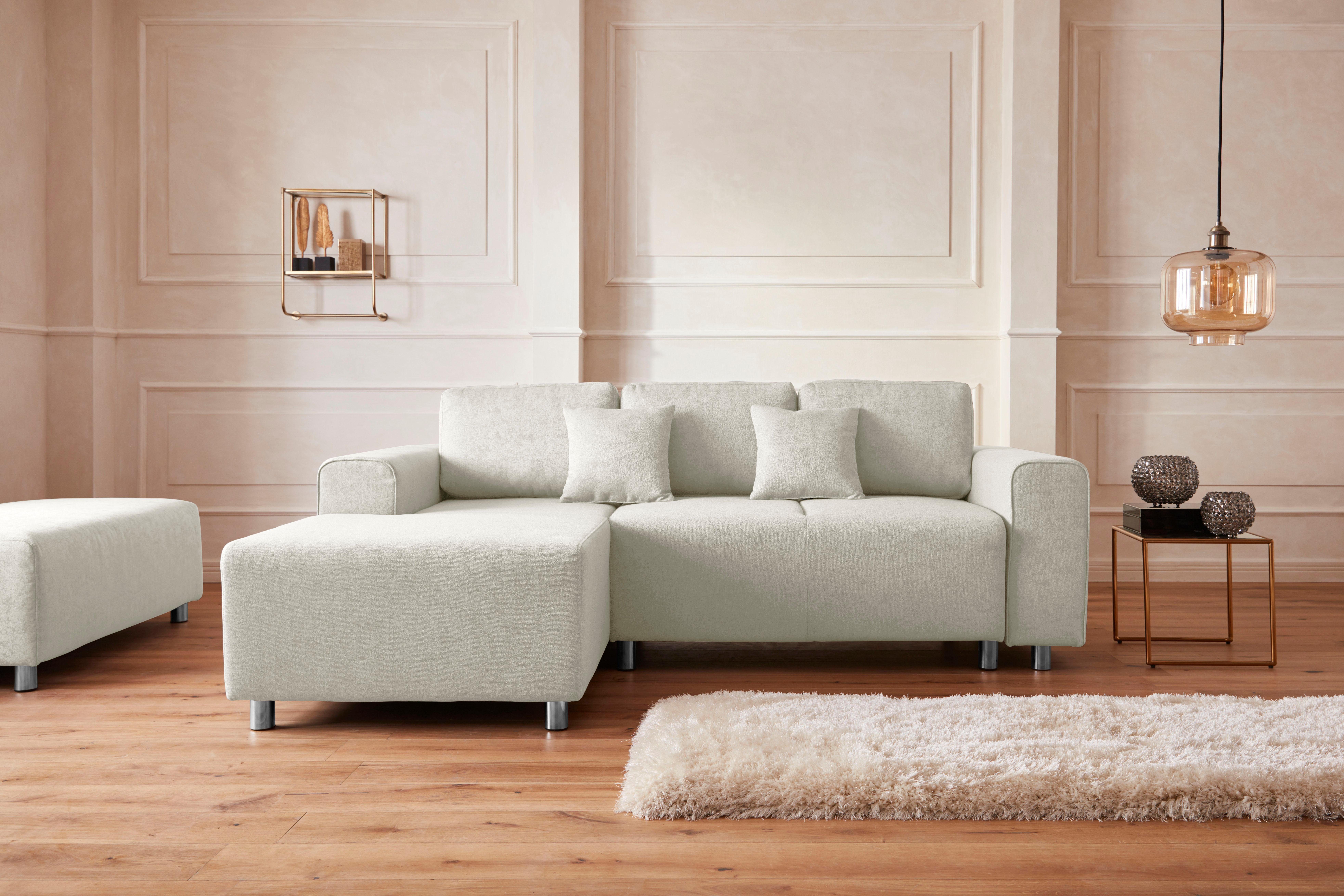 Guido Maria Kretschmer Home&Living Hoekbank Györ L-vorm, optioneel met bedfunctie en bedlade inclusief 2 sierkussens