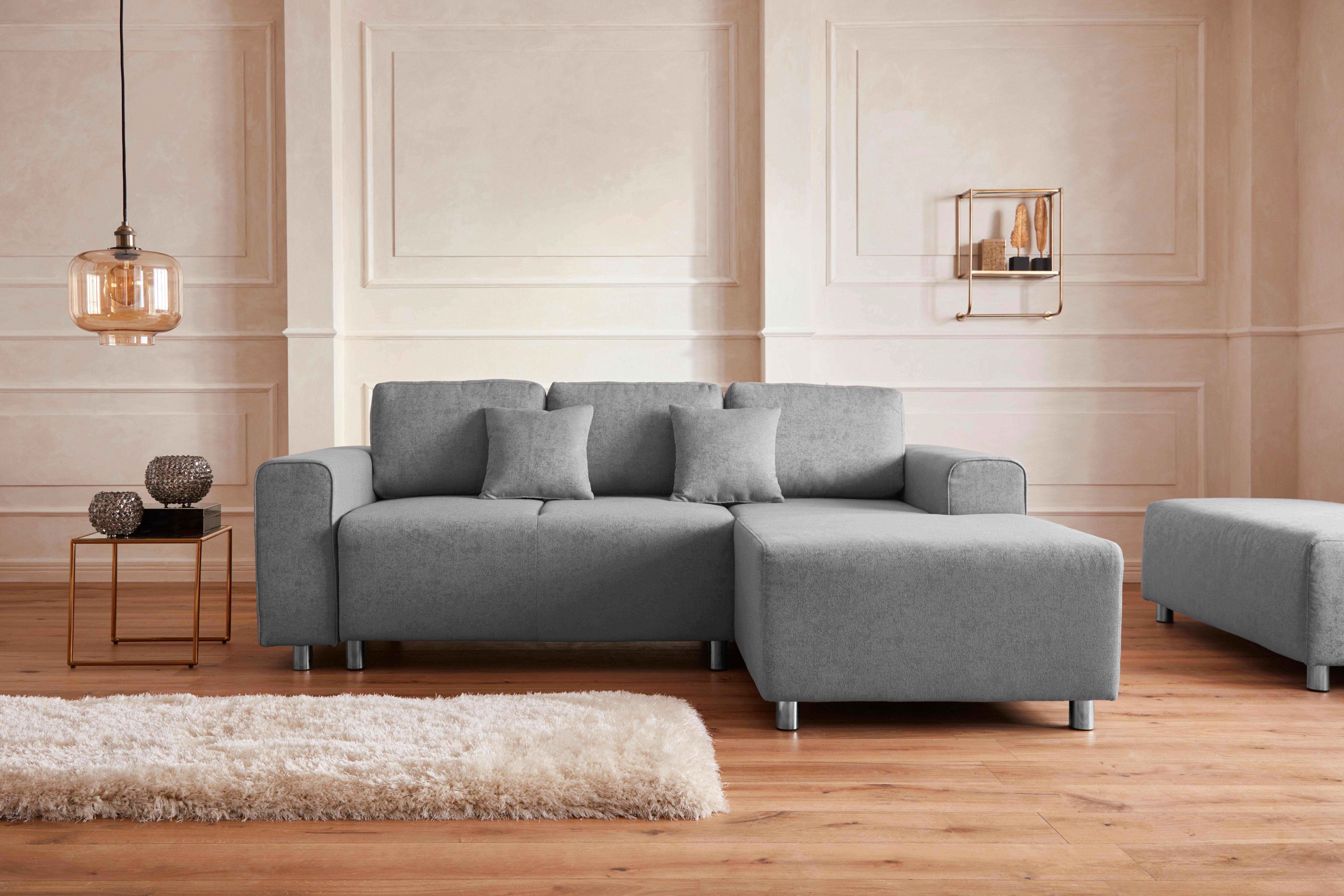 Guido Maria Kretschmer Home&Living Hoekbank Györ L-vorm, optioneel met bedfunctie en bedlade inclusief 2 sierkussens
