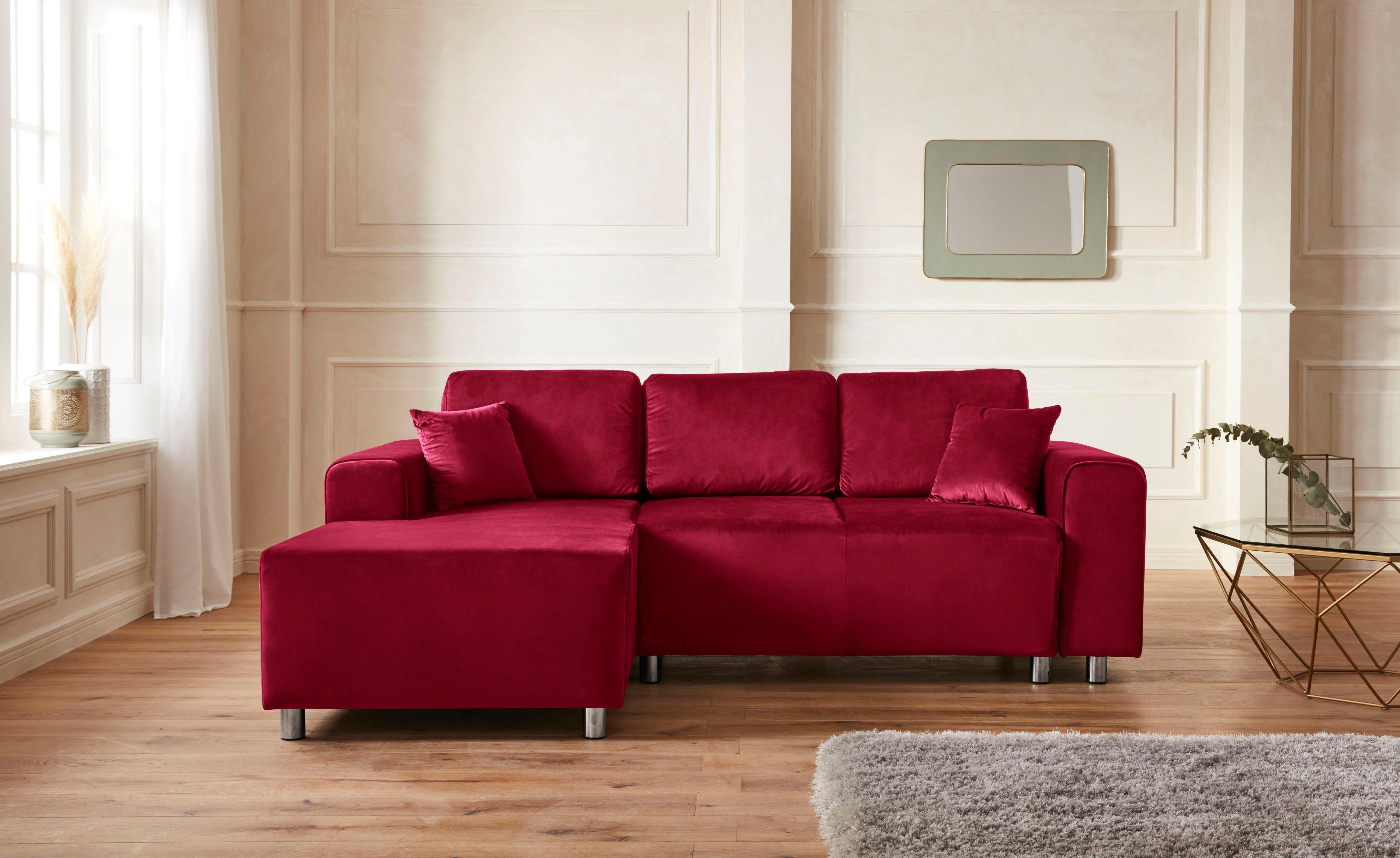 Guido Maria Kretschmer Home&Living Hoekbank Györ L-vorm, optioneel met bedfunctie en bedlade inclusief 2 sierkussens