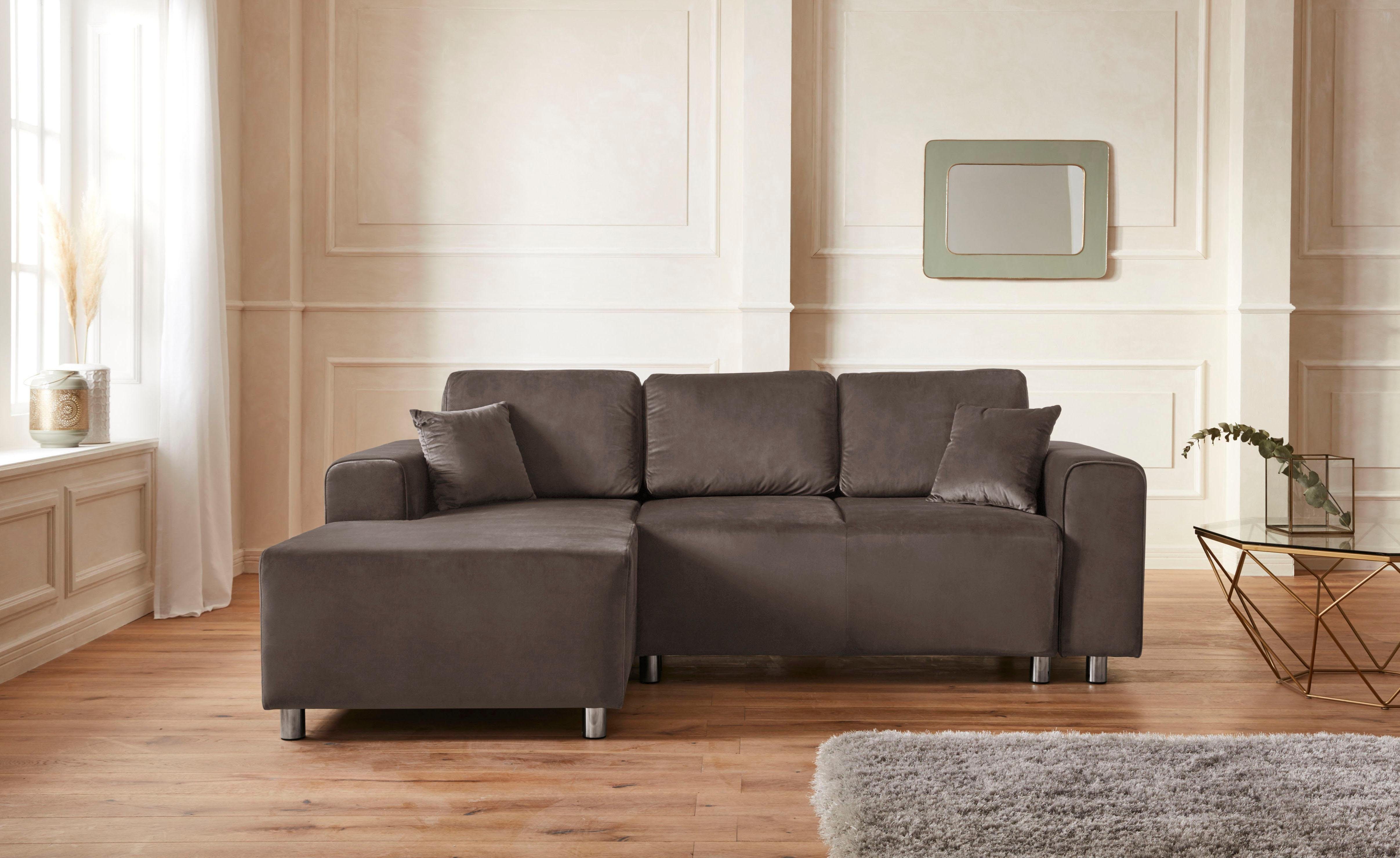 Guido Maria Kretschmer Home&Living Hoekbank Györ L-vorm, optioneel met bedfunctie en bedlade inclusief 2 sierkussens