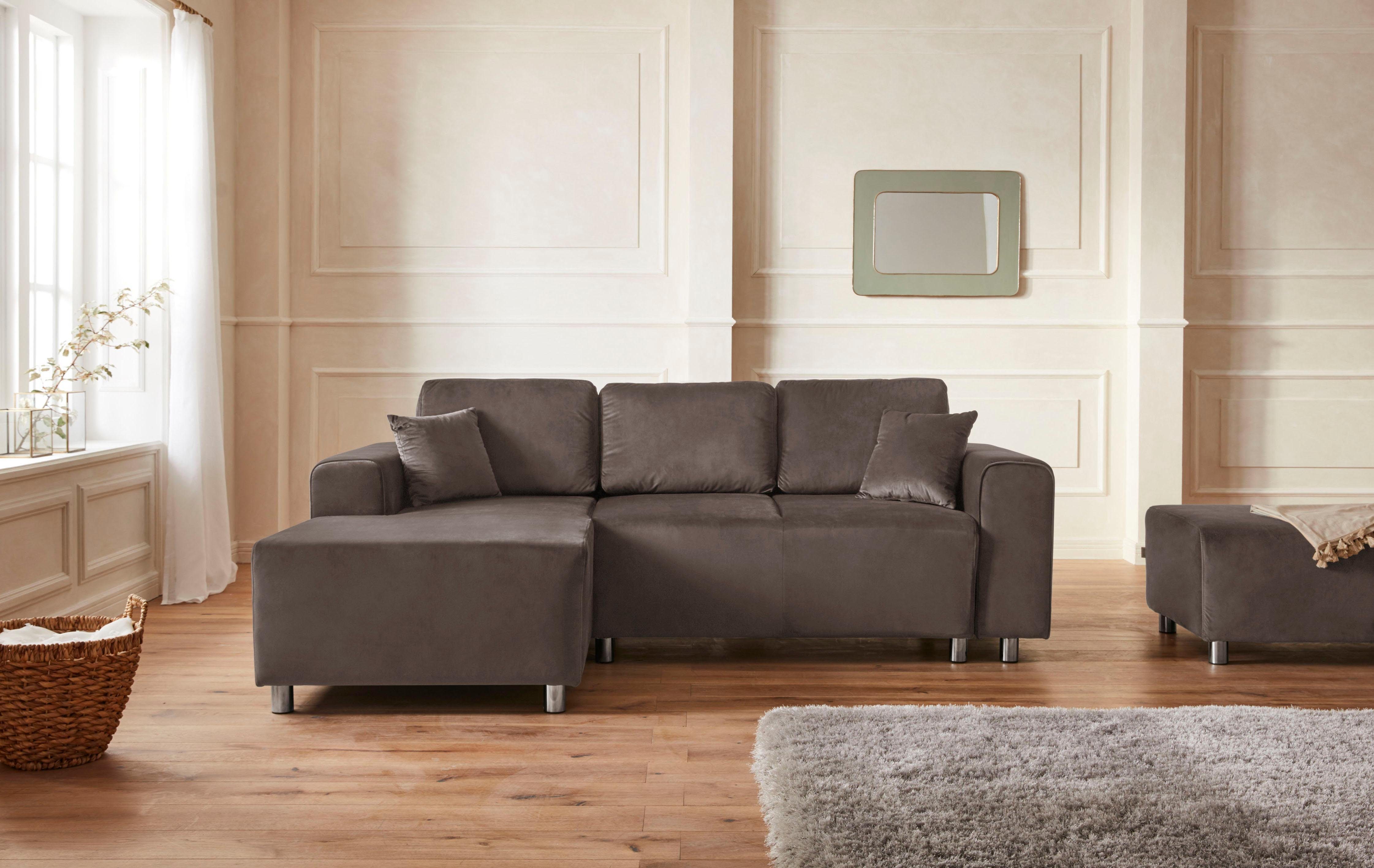 Guido Maria Kretschmer Home&Living Hoekbank Györ L-vorm, optioneel met bedfunctie en bedlade inclusief 2 sierkussens