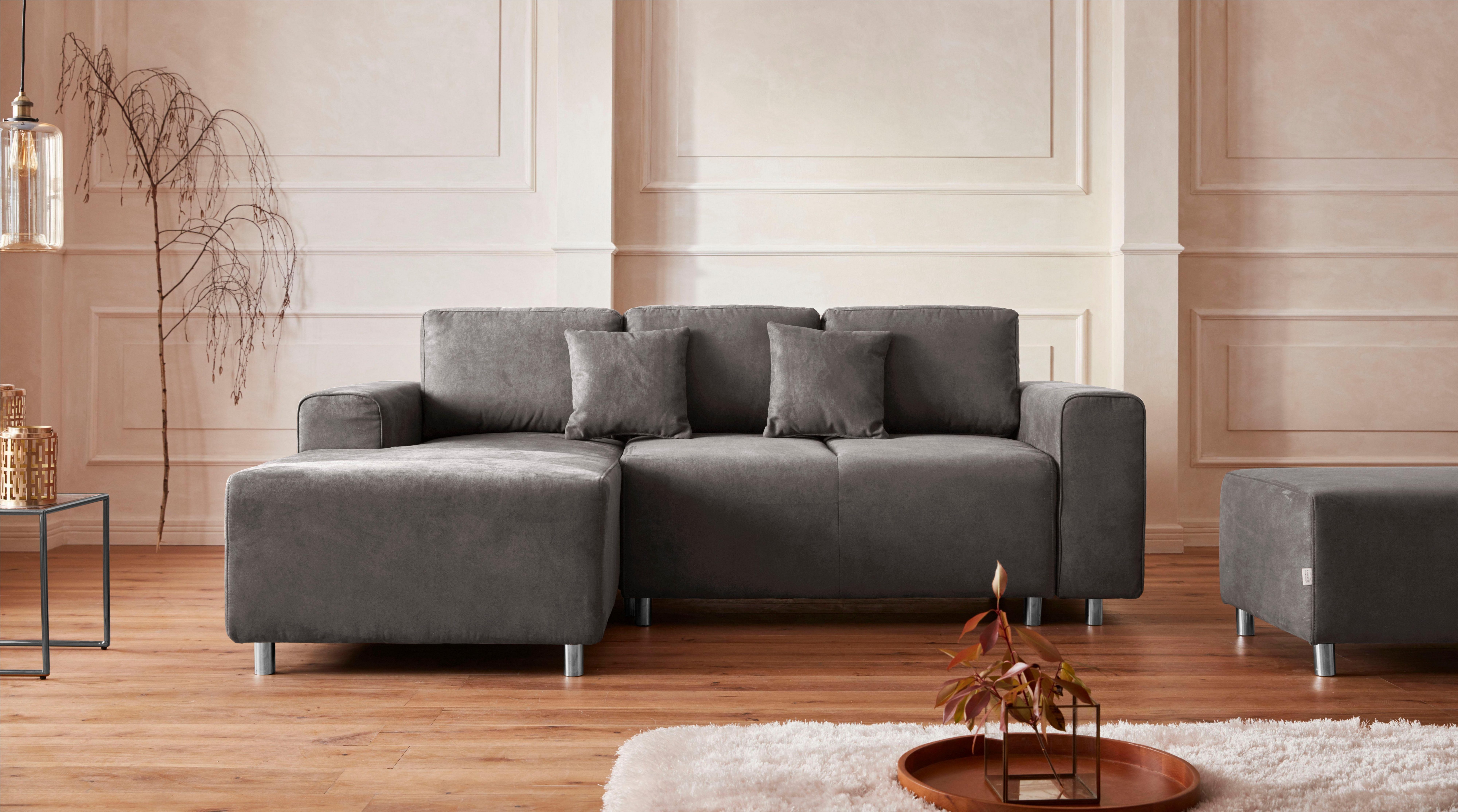 Guido Maria Kretschmer Home&Living Hoekbank Györ L-vorm, optioneel met bedfunctie en bedlade inclusief 2 sierkussens