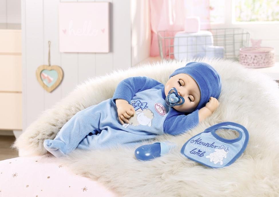 Baby Annabell Babypop Alexander, 43 cm interactief met slapende ogen