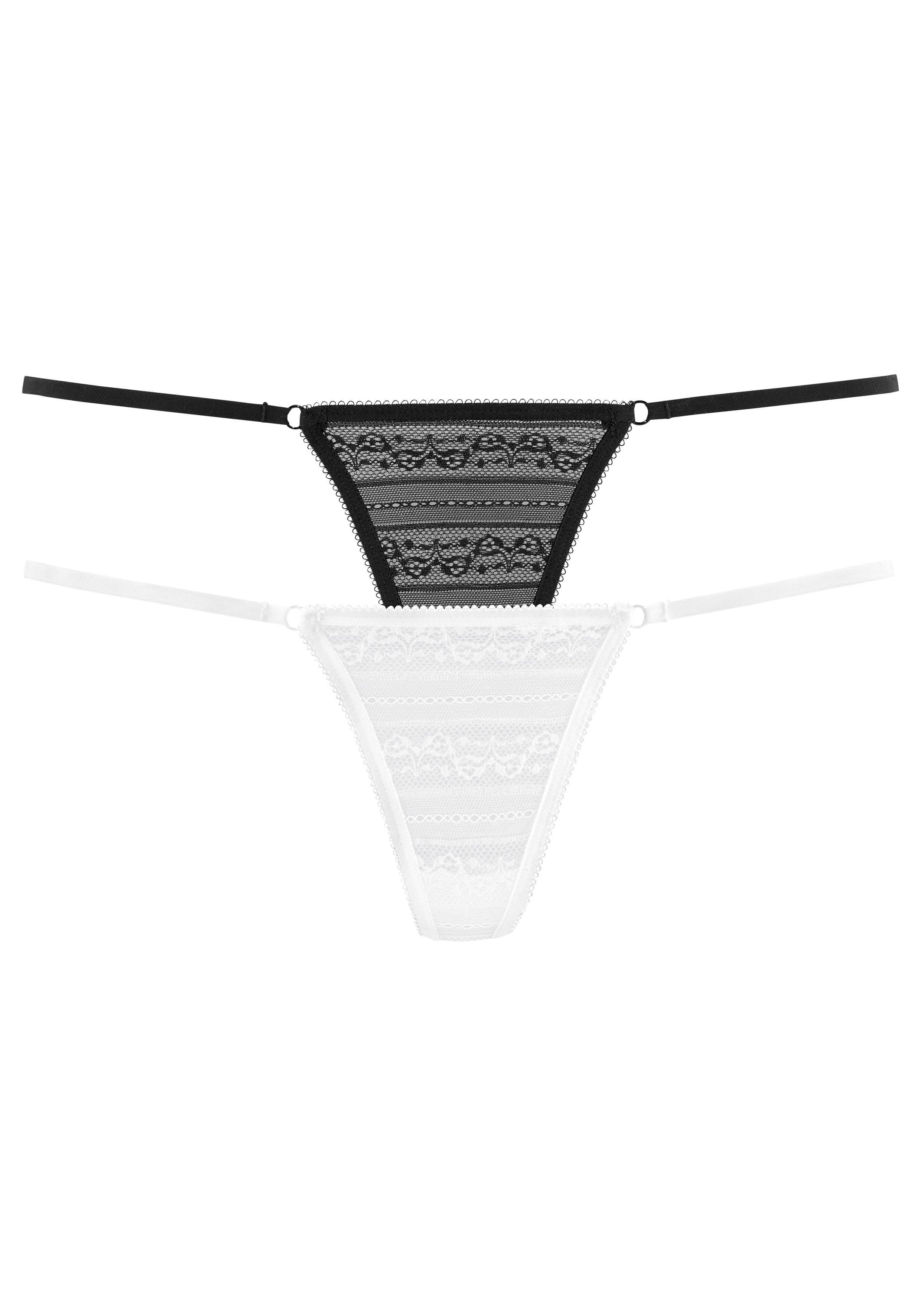Lascana Ministring van iets transparante kant met bandjes (2 stuks)
