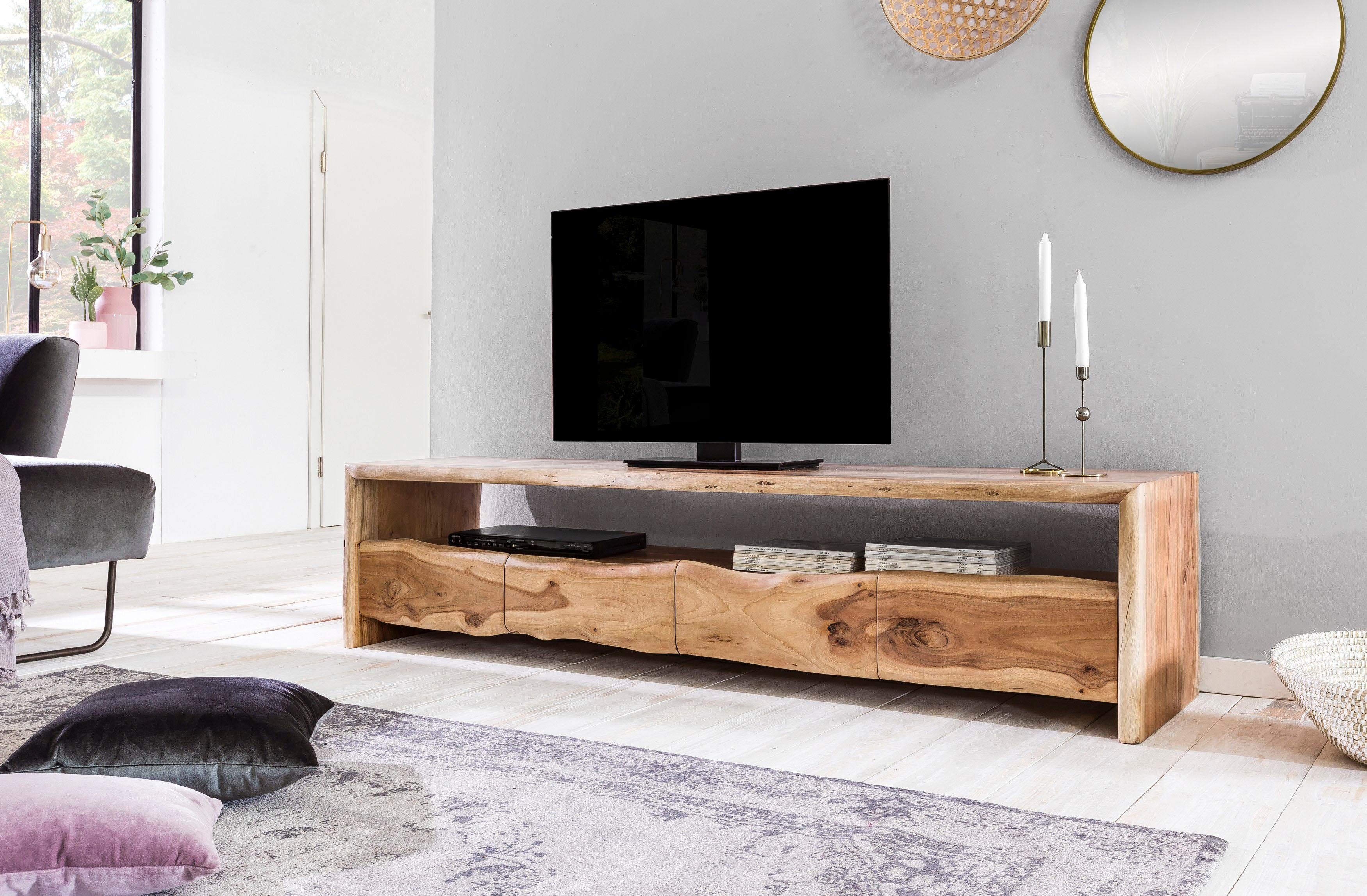 SIT Tv-meubel Albero massief acaciahout in boomstam-look, breedte 190 cm