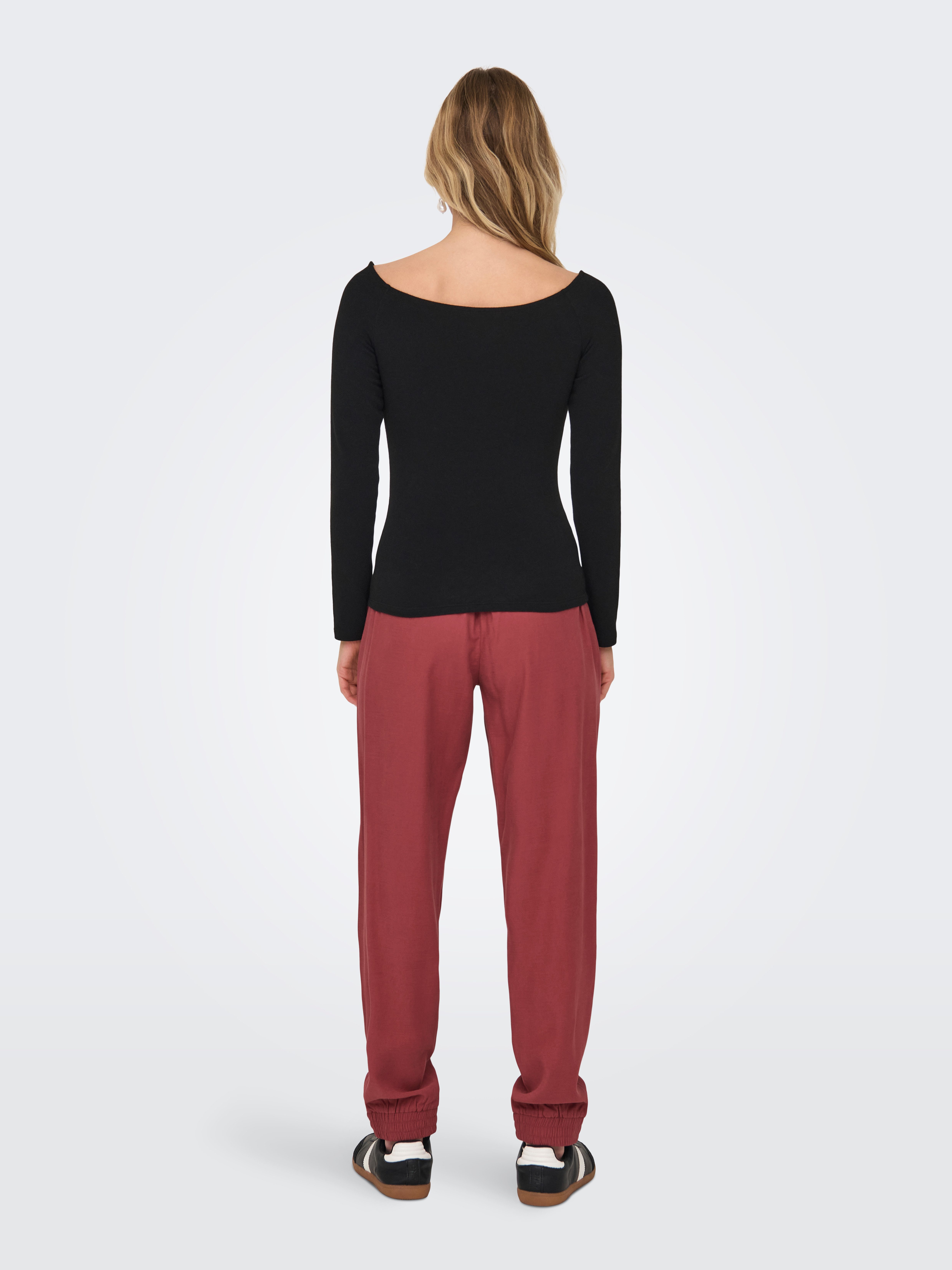 Only Shirt met lange mouwen ONLGLAMOUR L/S BOAT NECK TOP BOX CC JRS
