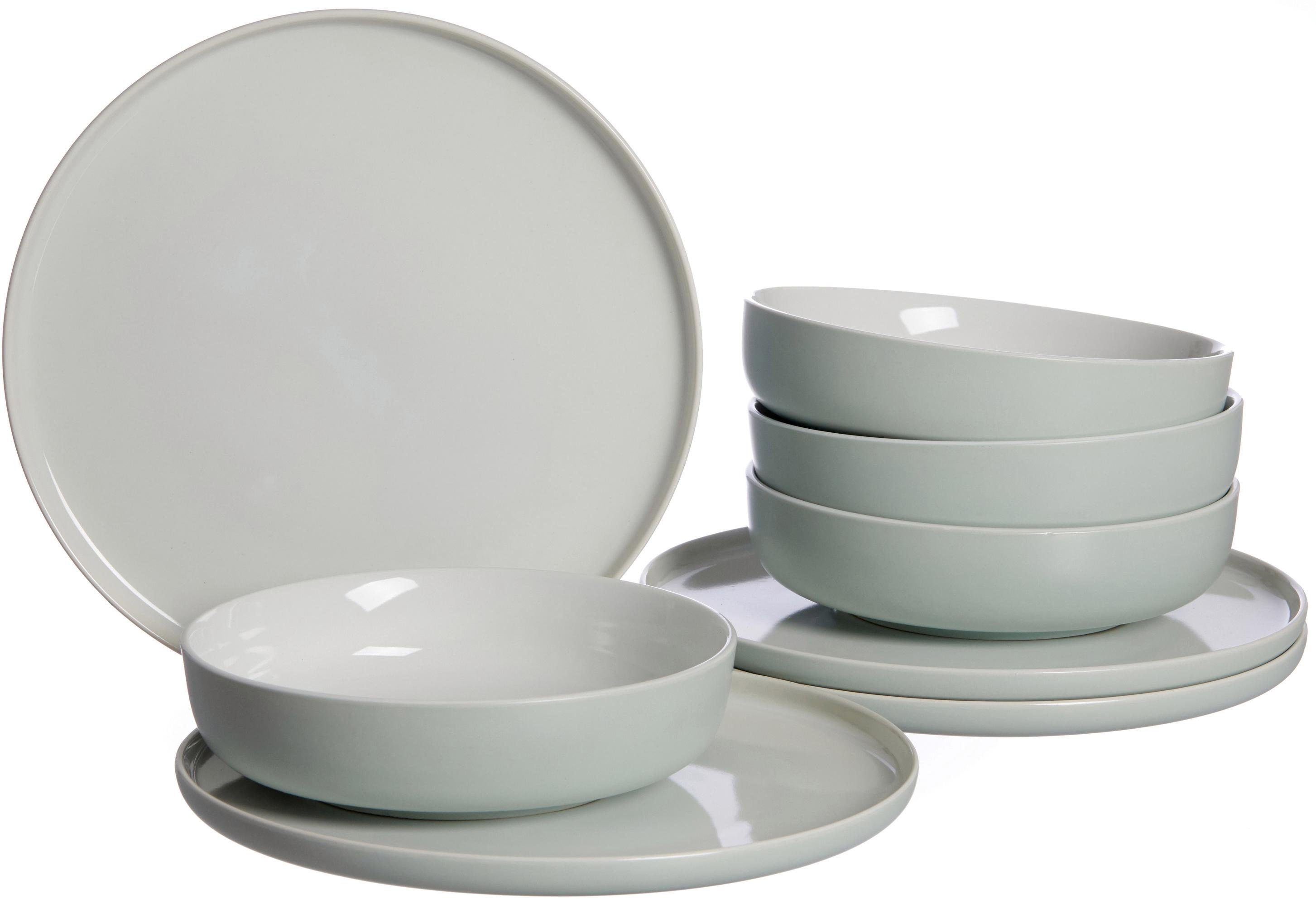Ritzenhoff & Breker Eetservies Bordenset, Serviesset Jasper Scandinavische stijl, 8 delen, voor 4 personen (set, 8-delig) serviezen groen