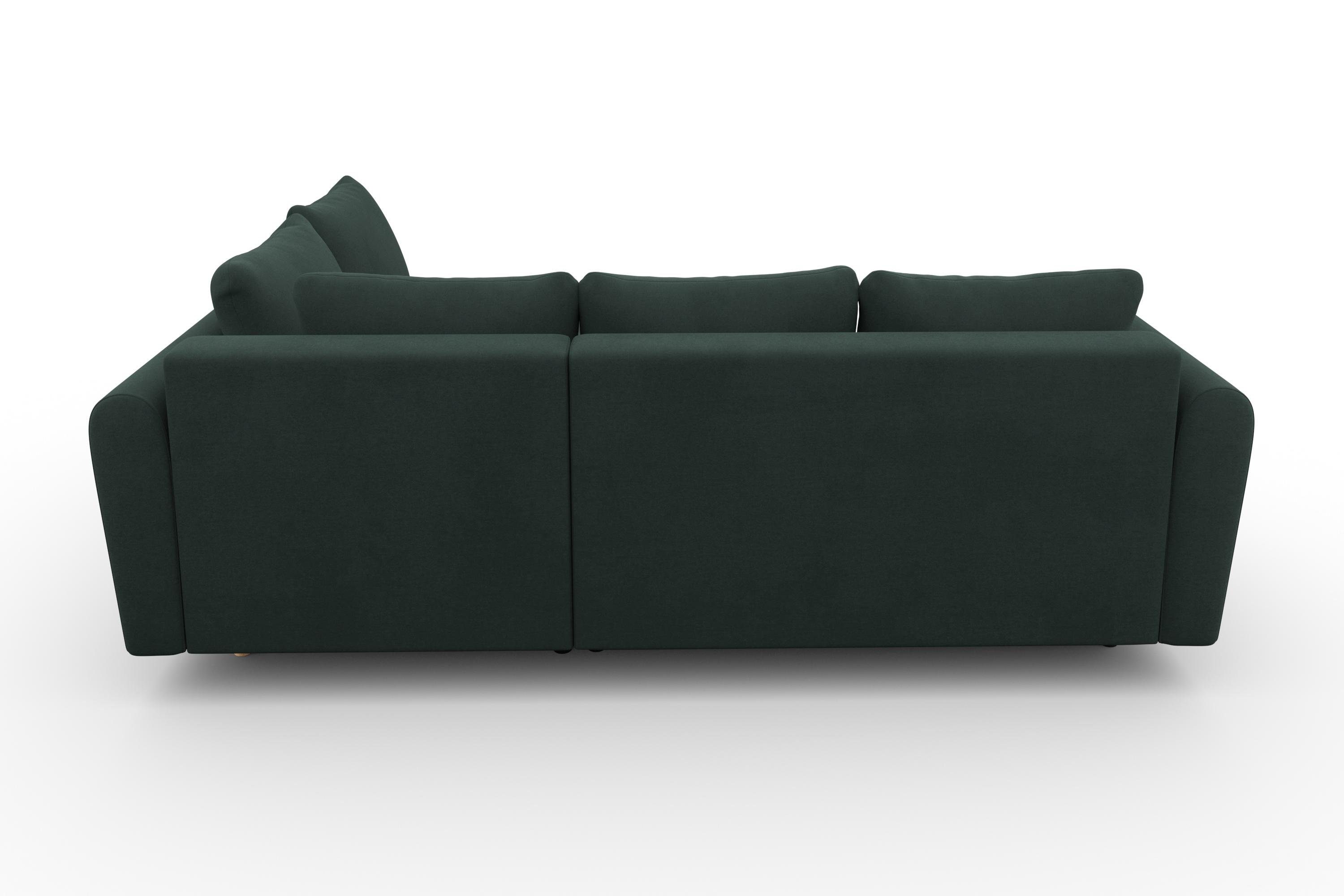 Home affaire Hoekbank Nordic L-vorm met slaapfunctie en bedkist, stiksels, binnenvering, 2 sierkussens