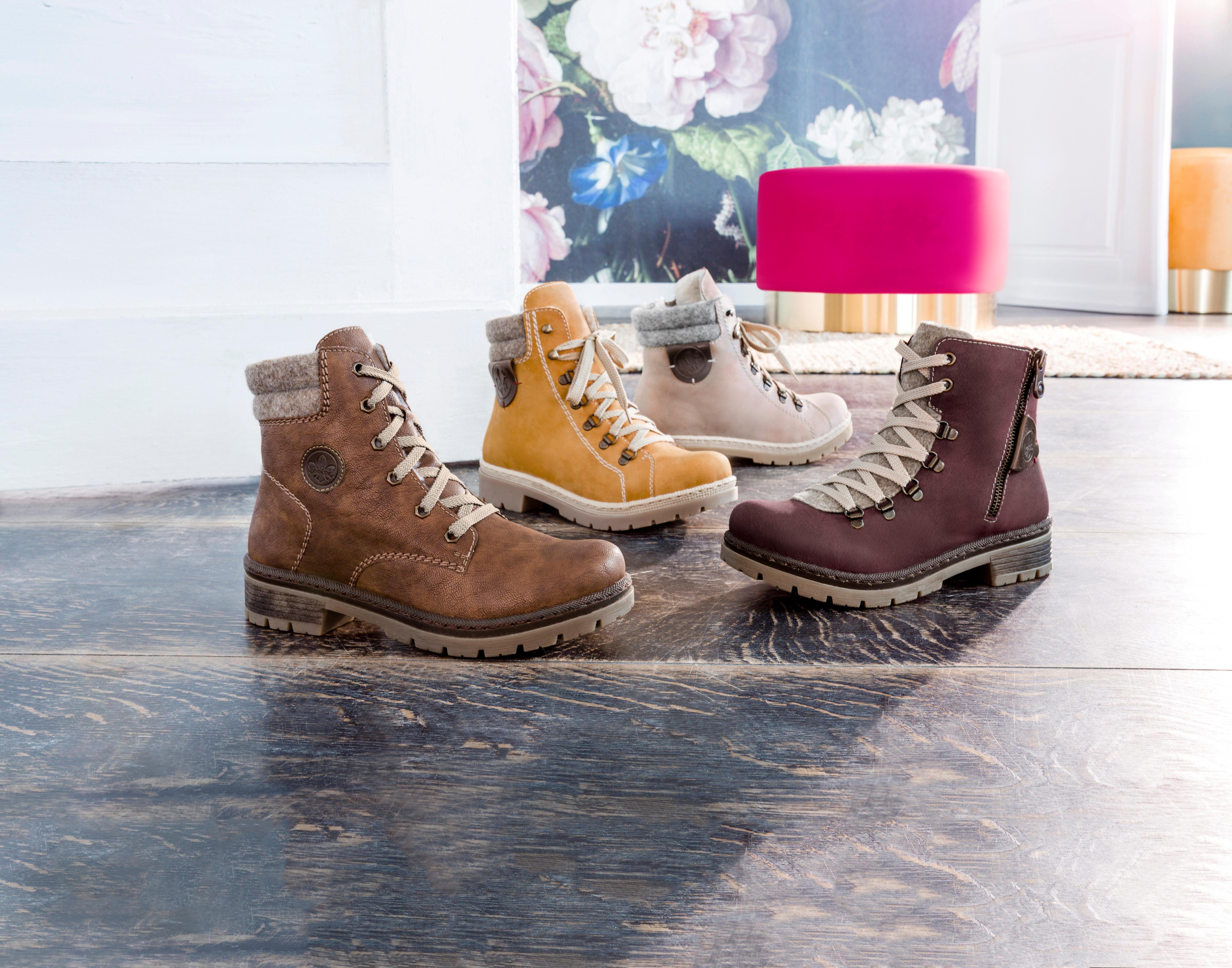 Rieker Winterlaarzen winterenkellaars, blokhak, in trendy used-look