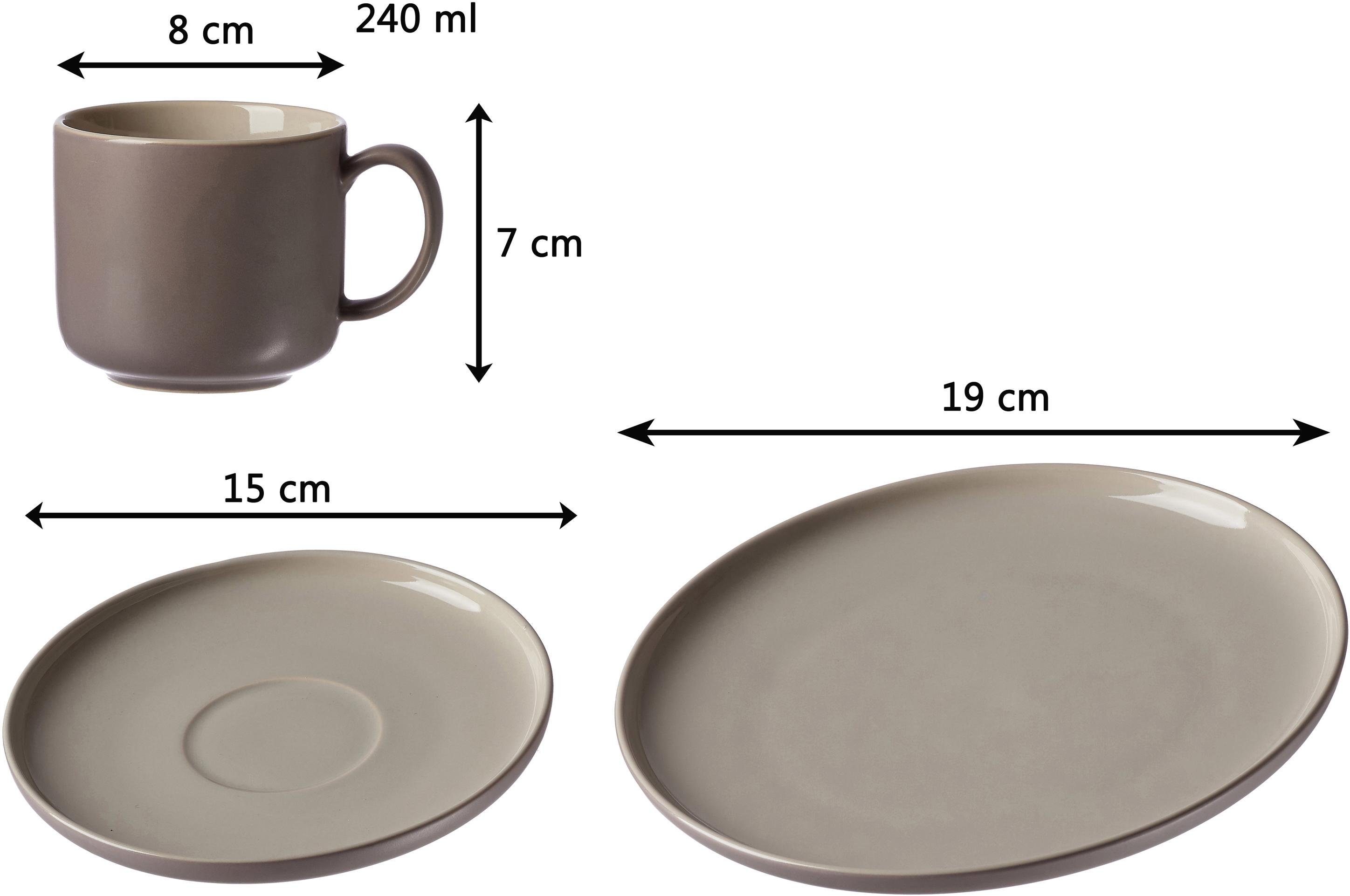 Ritzenhoff & Breker Koffieservies Serviesset, servies Jasper Scandinavische stijl, 12 delen, voor 4 personen (set, 12-delig)