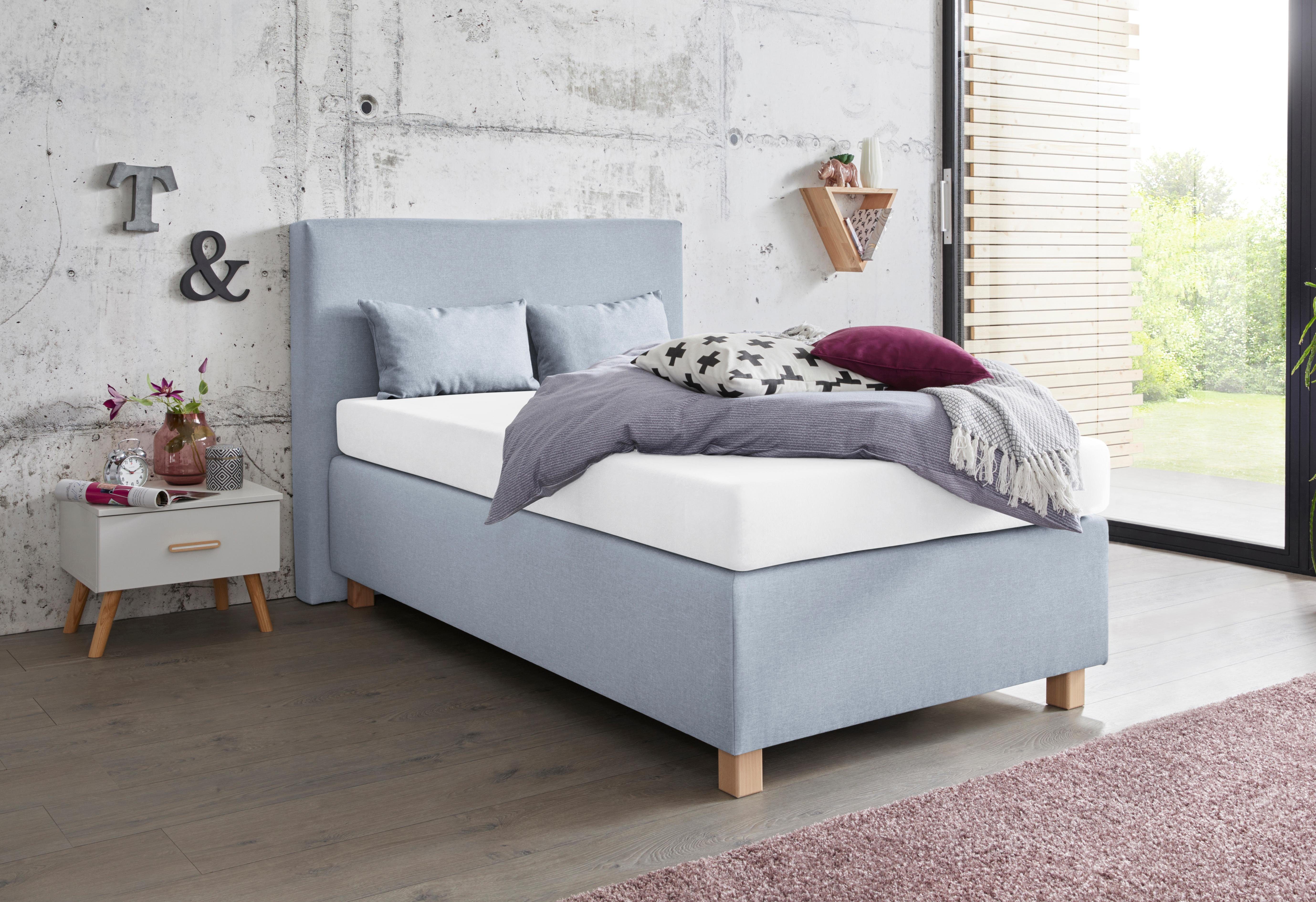 Westfalia Polsterbetten Boxspring met sierkussen boxsprings blauw