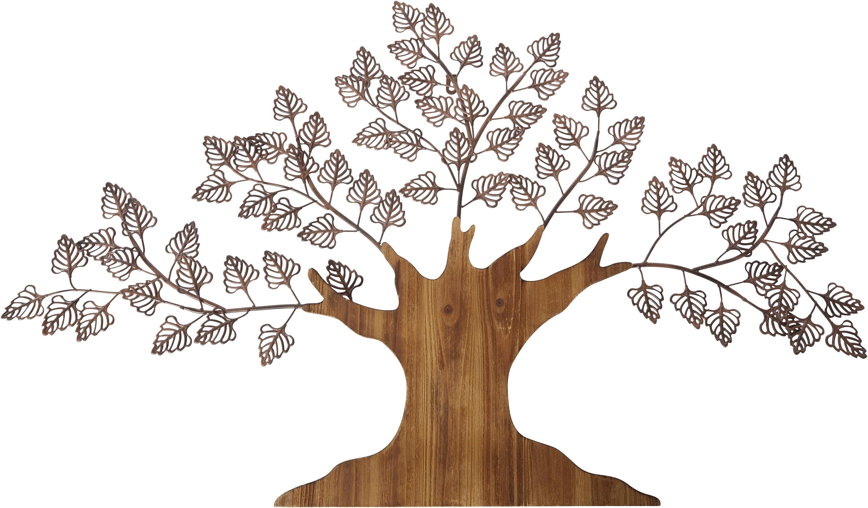 HOFMANN LIVING AND MORE Sierobject voor aan de wand Boom Materiaalmix van metaal en hout