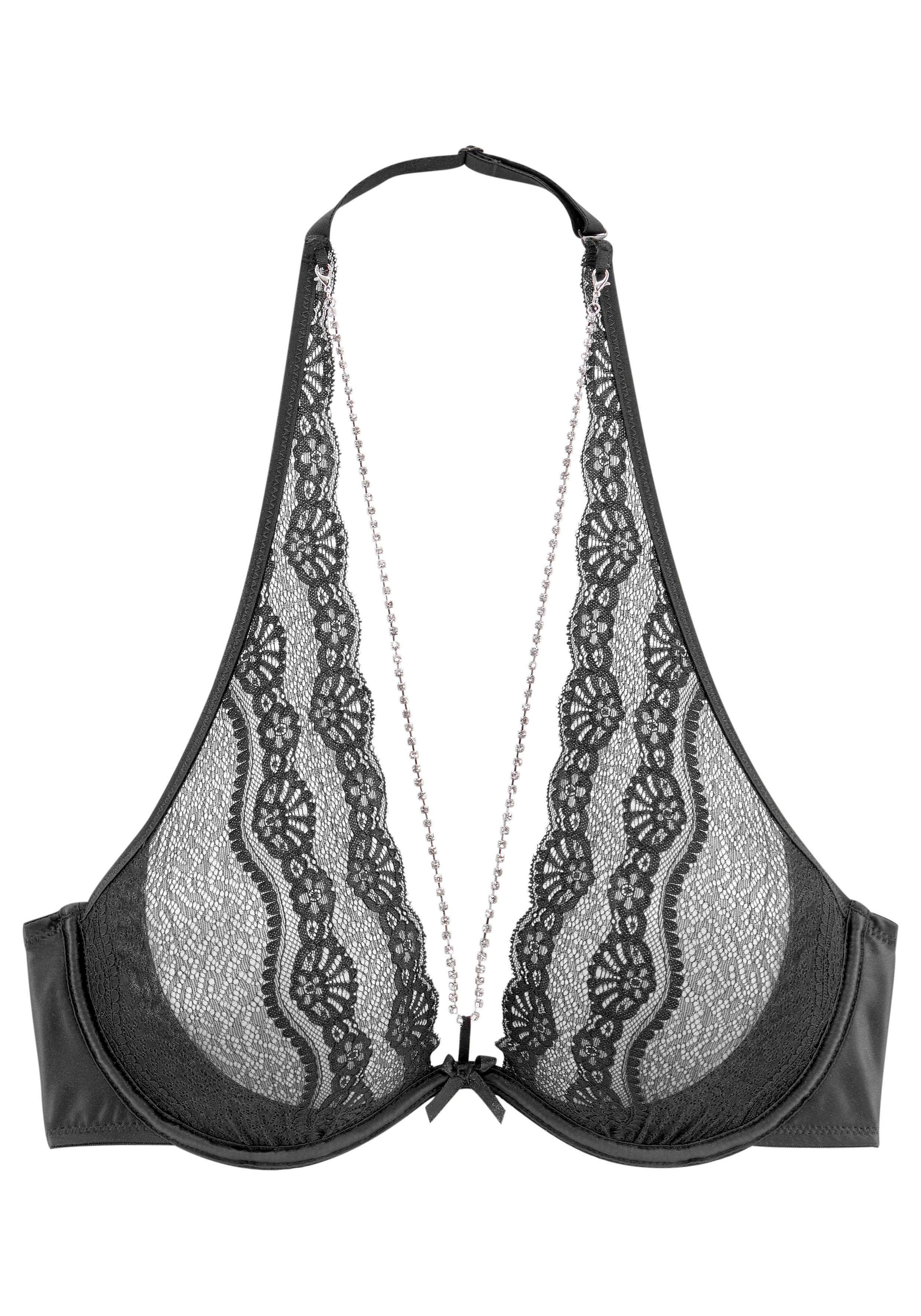 Lascana Belle Affaire Bh met halterbandjes met afneembare stras-ketting, sexy lingerie, sexy ondergoed