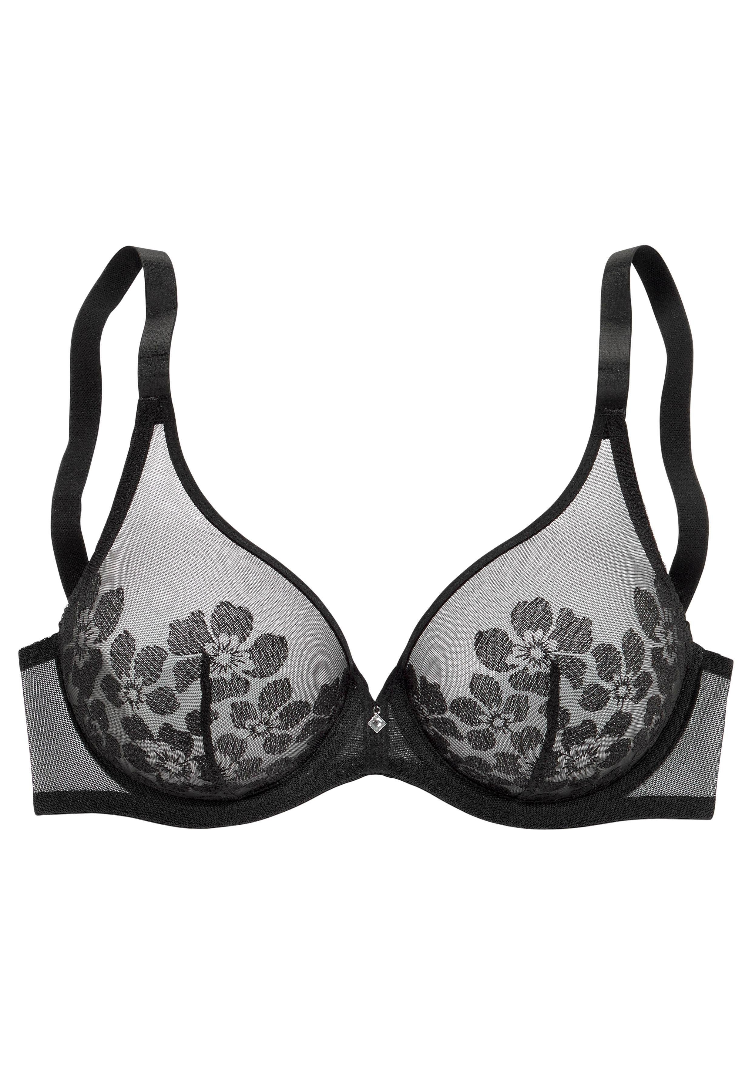 Lascana Belle Affaire Beugel-bh van iets transparante borduurkant, sexy dessous