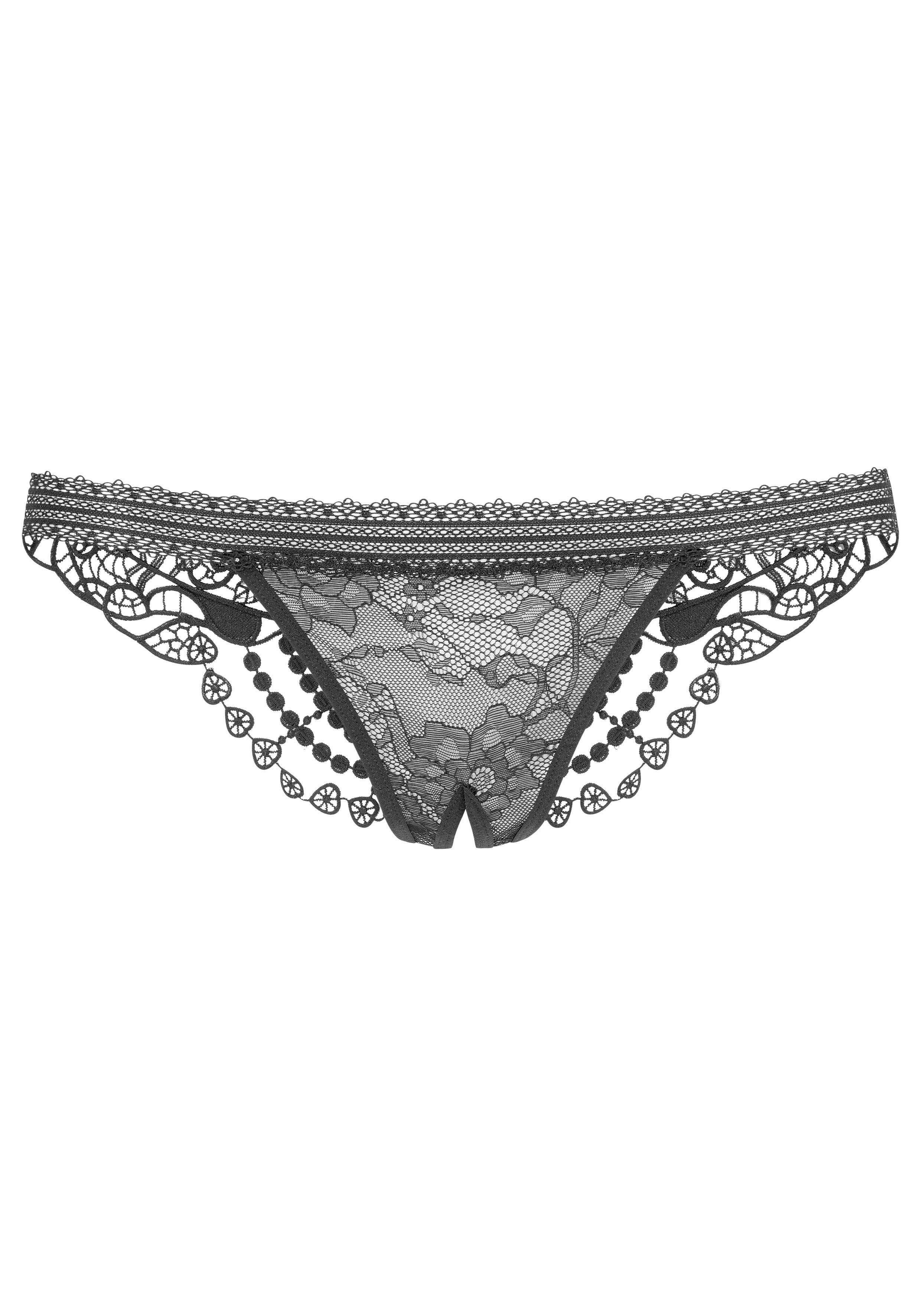 petite fleur gold String-ouvert Dessous met chic guipure-borduursel