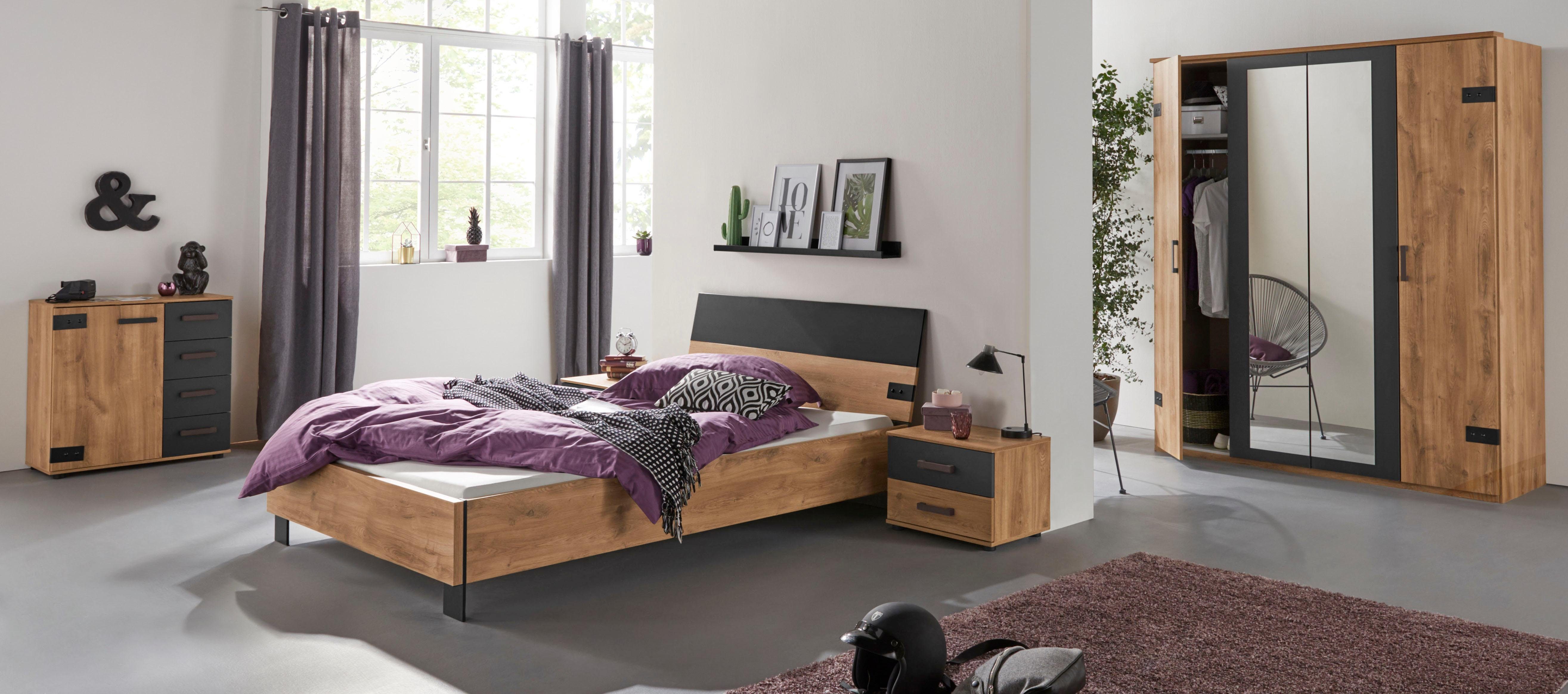 Wimex Futonbed Malmö, Bed Made in Germany in populaire industriële look, 3 breedtes om uit te kiezen futonbedden beige