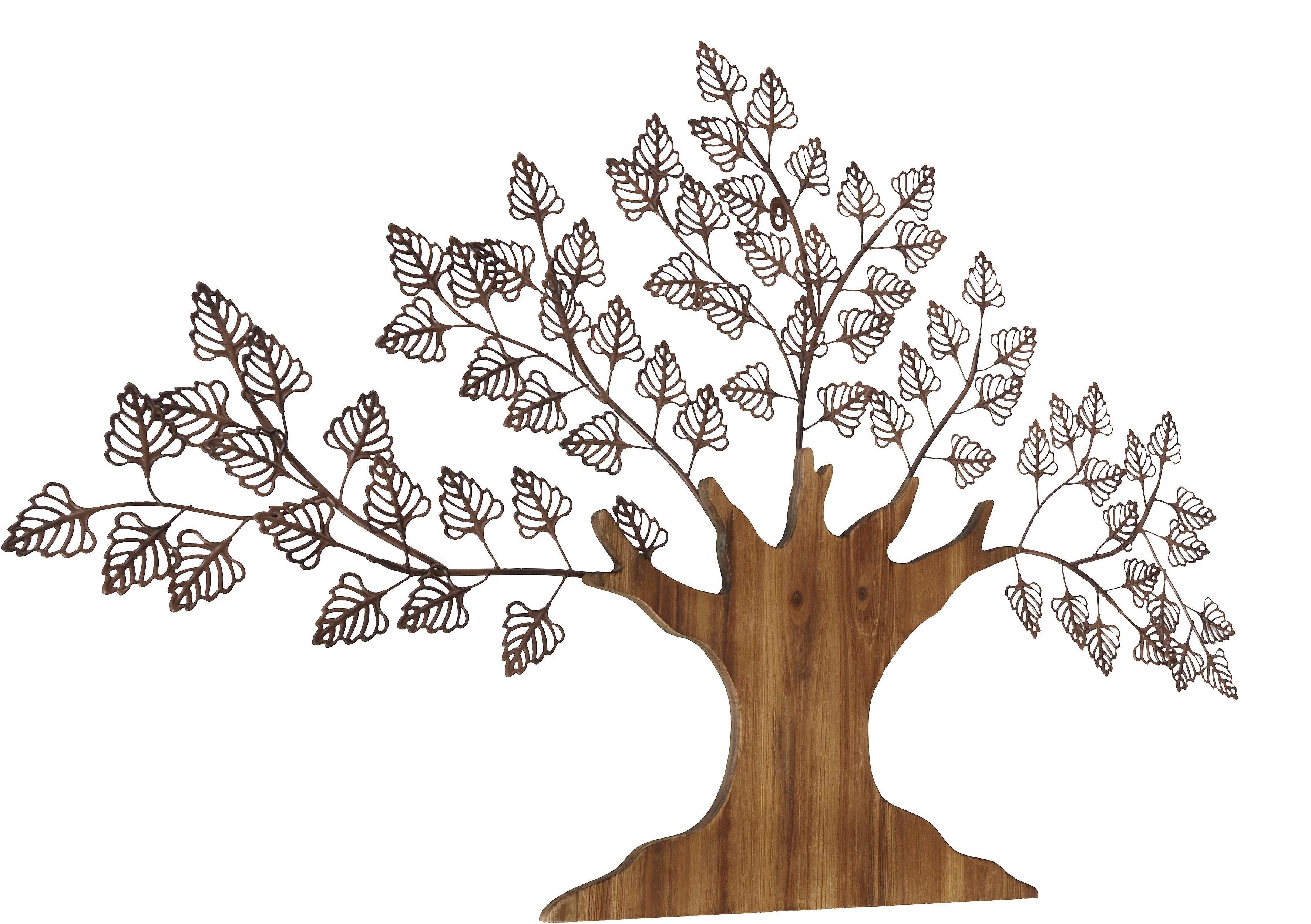 HOFMANN LIVING AND MORE Sierobject voor aan de wand Boom Materiaalmix van metaal en hout