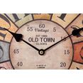 delavita wandklok "old town" rond, oe 34 cm, vintage-look (1-delig) beige