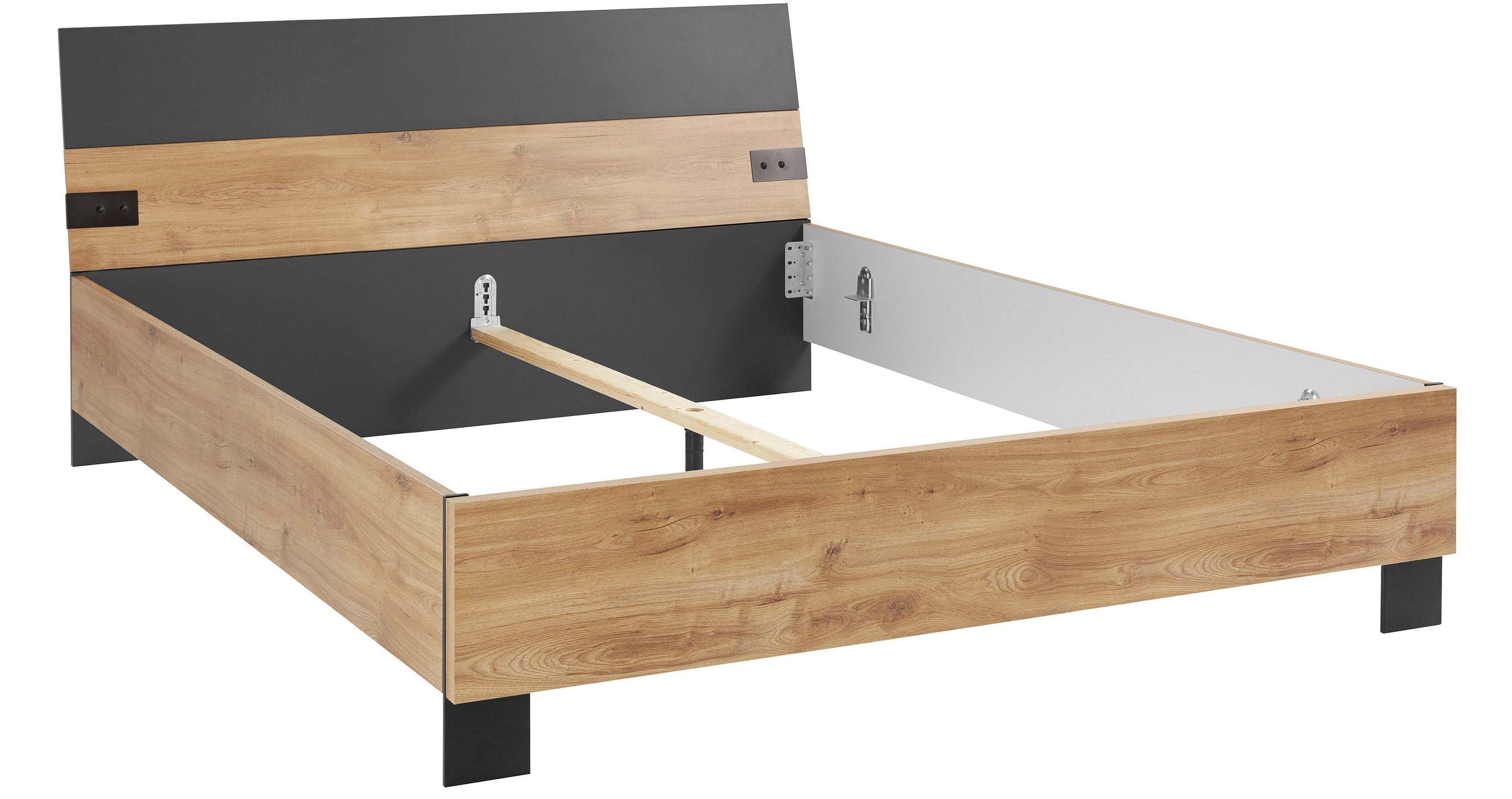 Wimex Futonbed Malmö, Bed Made in Germany in populaire industriële look, 3 breedtes om uit te kiezen