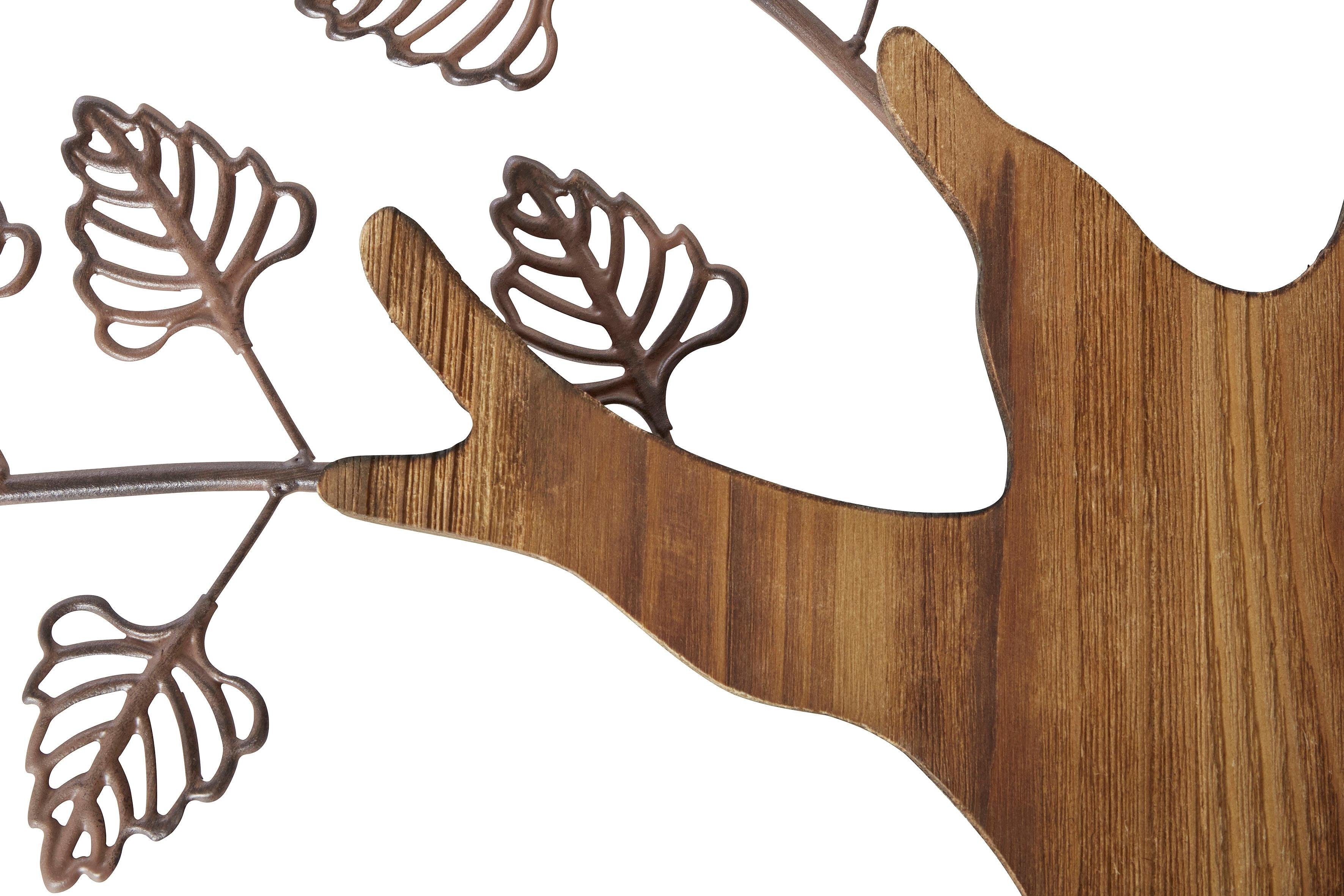 HOFMANN LIVING AND MORE Sierobject voor aan de wand Boom Materiaalmix van metaal en hout