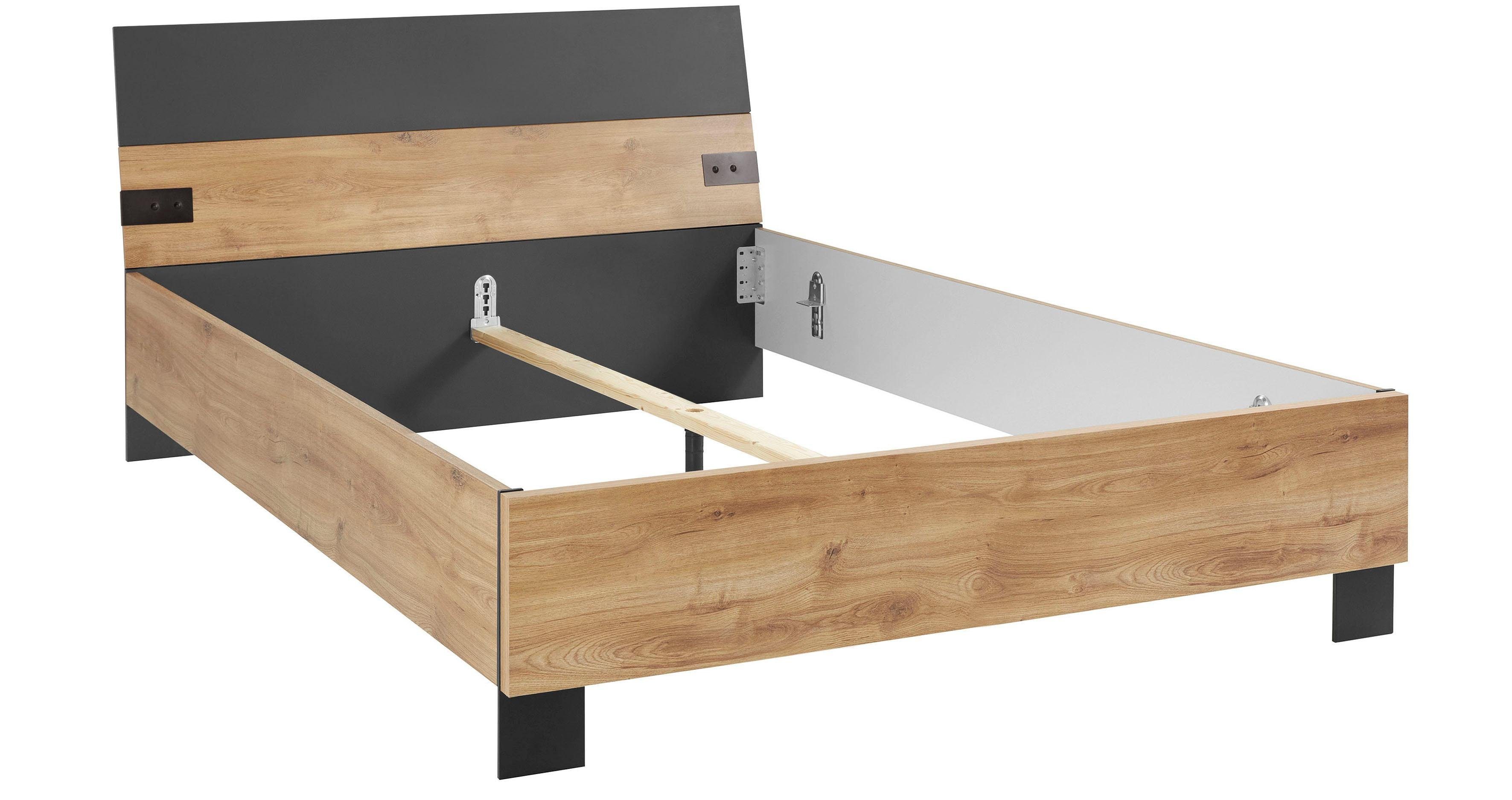 Wimex Futonbed Malmö, Bed Made in Germany in populaire industriële look, 3 breedtes om uit te kiezen