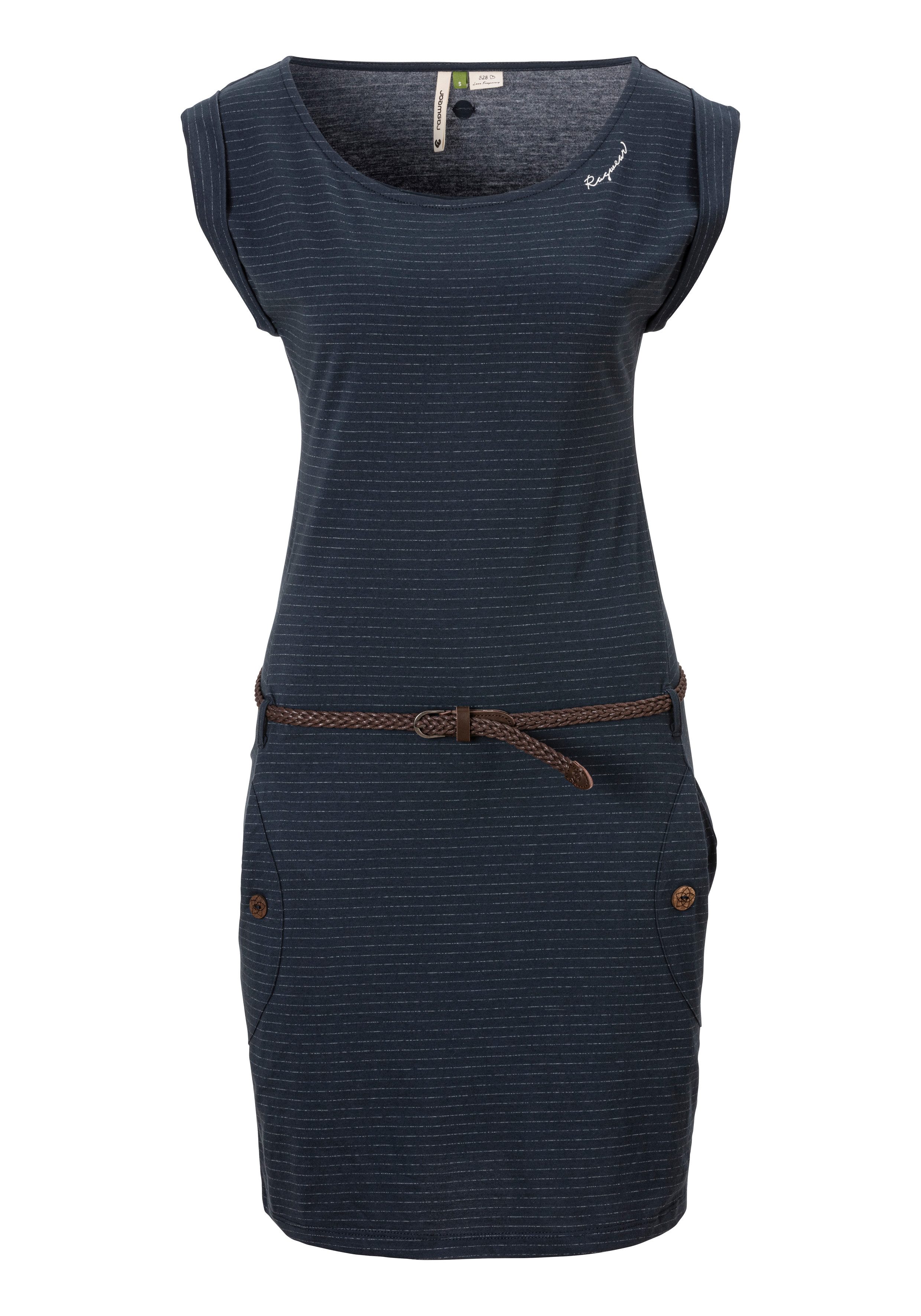 Ragwear Jerseyjurk TAG C ORGANIC O in stijlvol strepen-streepdesign (2-delig Met een afneembare riem)