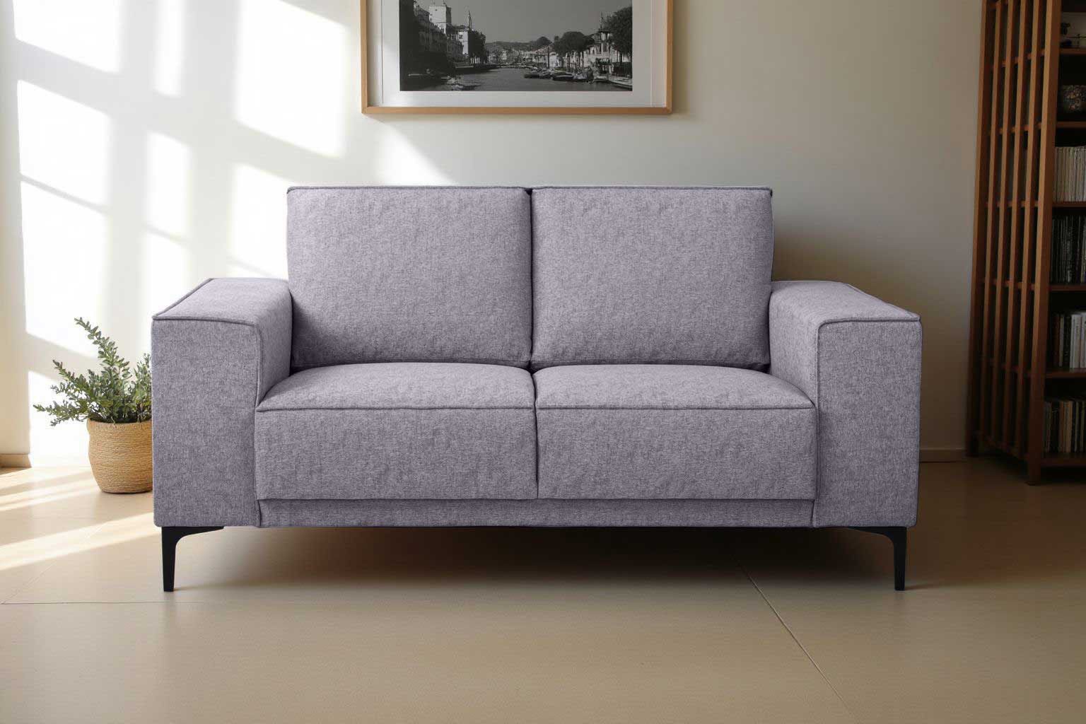 Places of Style 2-zitsbank Compact bank Oland, structuur, platweefsel, luxe microvezel, bouclé