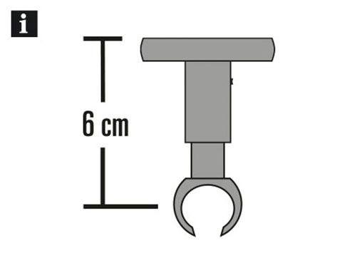 GARDINIA Plafondsteun voor gordijnenroeden Plafondsteun voor gordijnroedes Serie losse collectie Chicago ø 20 mm (1 stuk)