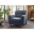 home affaire fauteuil steve luxe met bijzonder hoogwaardige bekleding voor per zitoppervlak, tot 140 kg blauw