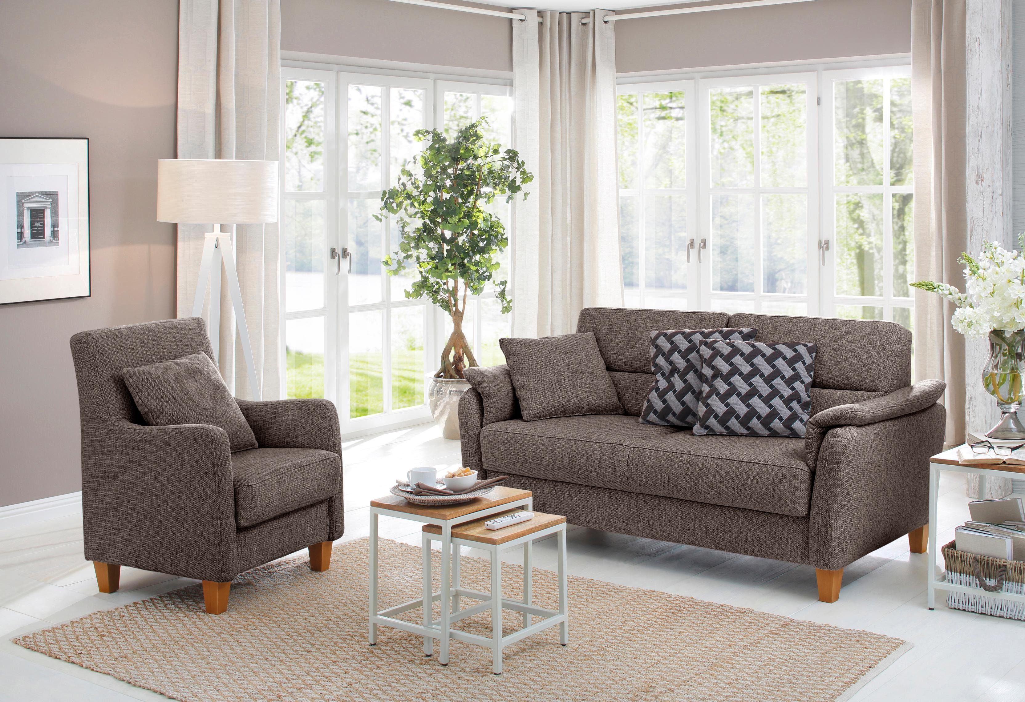 Home affaire Fauteuil Palmera Pocketvering bekleding, passend bij de serie "Palmera" fauteuils bruin