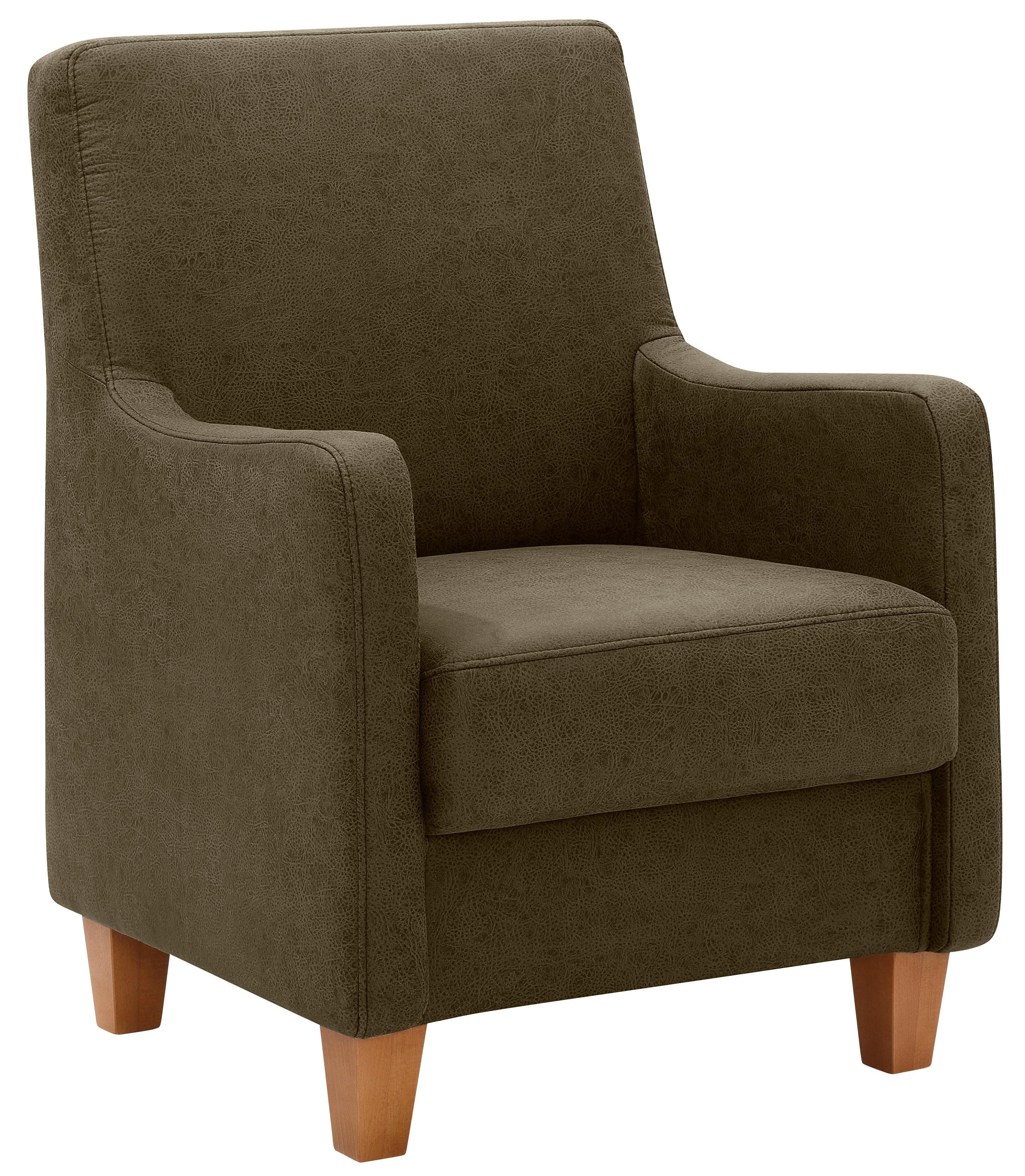 Home affaire Fauteuil Palmera Pocketvering bekleding, passend bij de serie "Palmera" fauteuils maat Luxe-microvezel leer-look groen