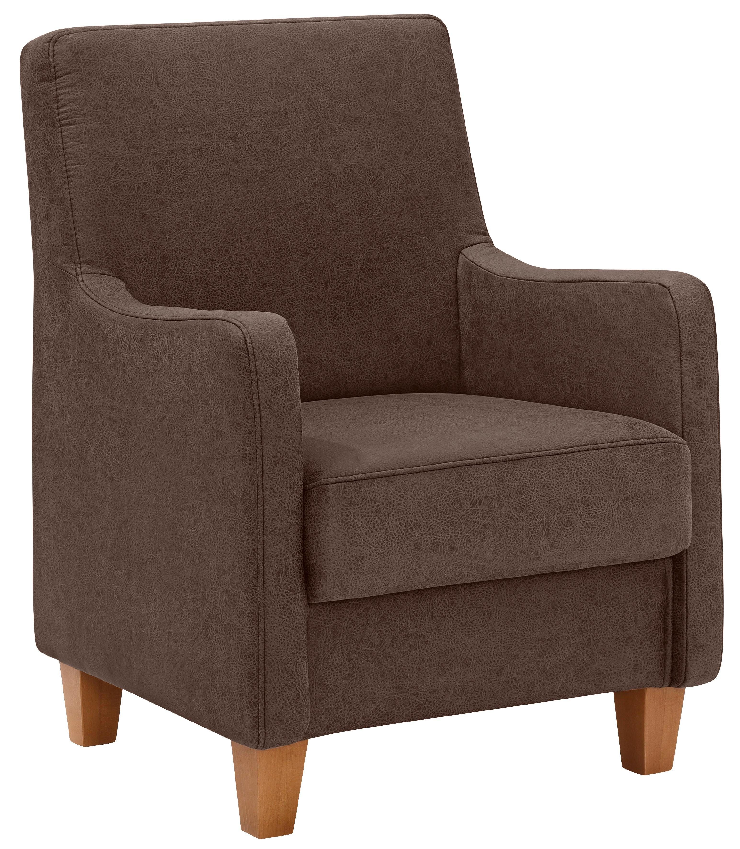 Home affaire Fauteuil Palmera Pocketvering bekleding, passend bij de serie "Palmera" fauteuils maat Luxe-microvezel leer-look bruin