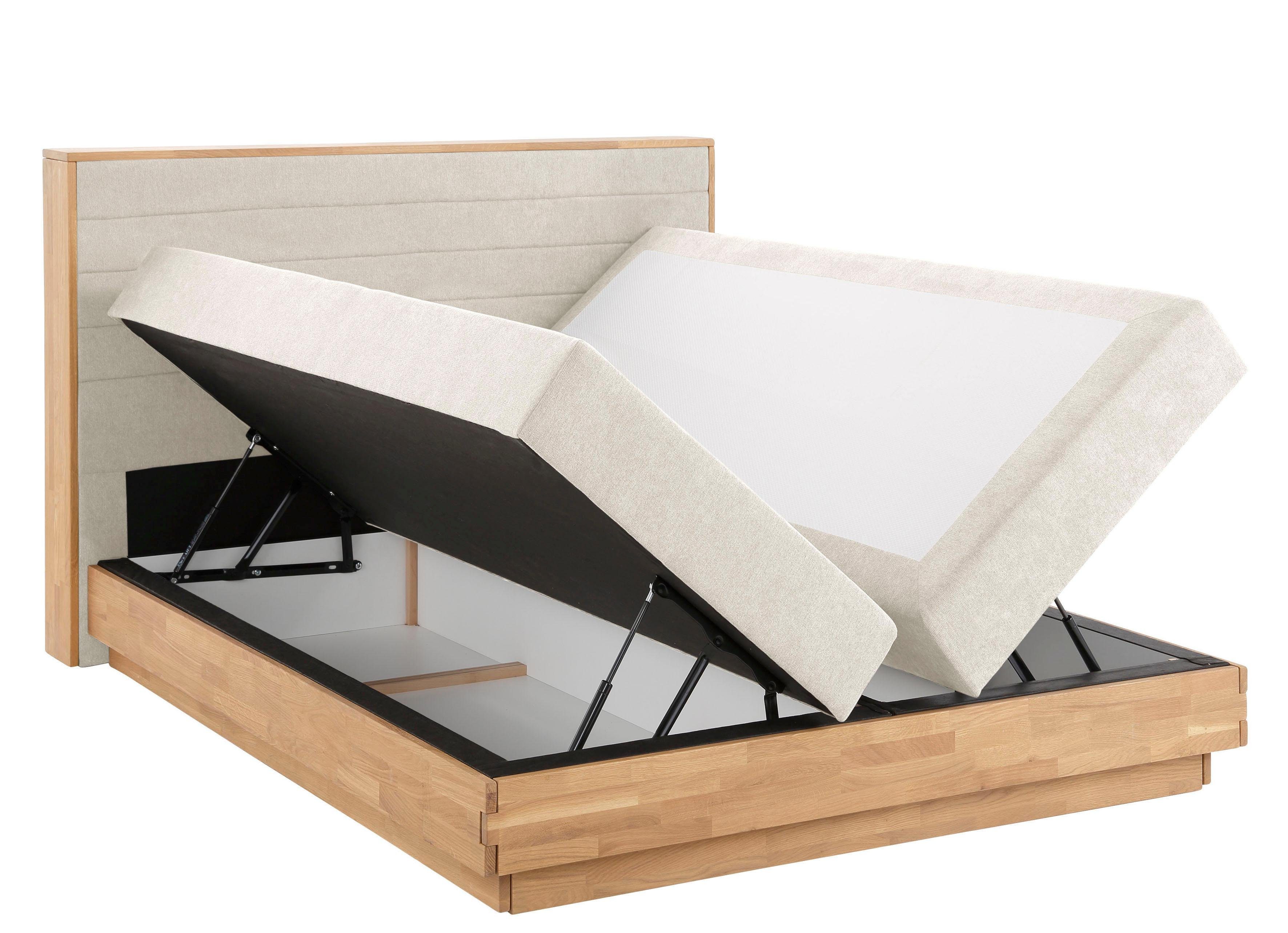 Home affaire Boxspring Cavan Eiken, met bedkist & topmatras, verschillende hardheden (ook H4)