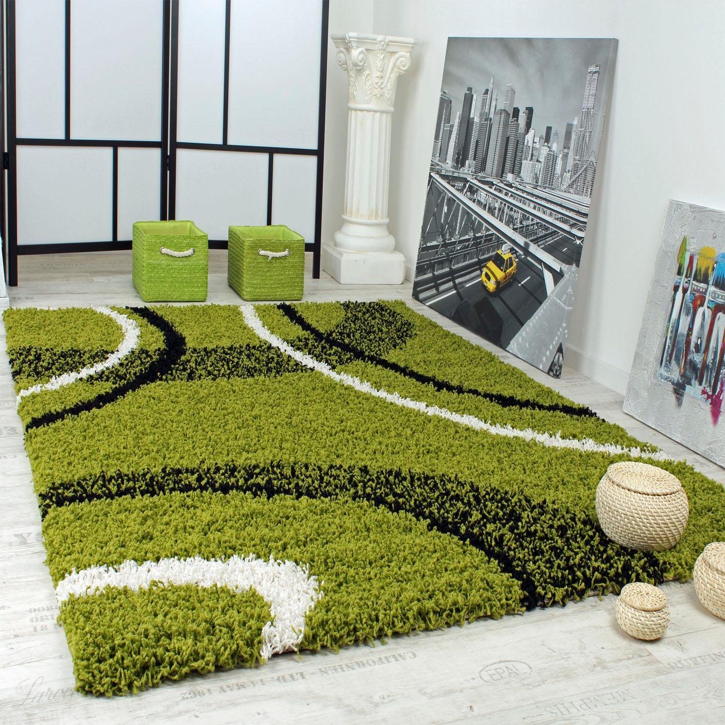 Paco Home Hoogpolig vloerkleed Mango 301 zachte shaggy, modern design, ideaal voor in de woonkamer en slaapkamer