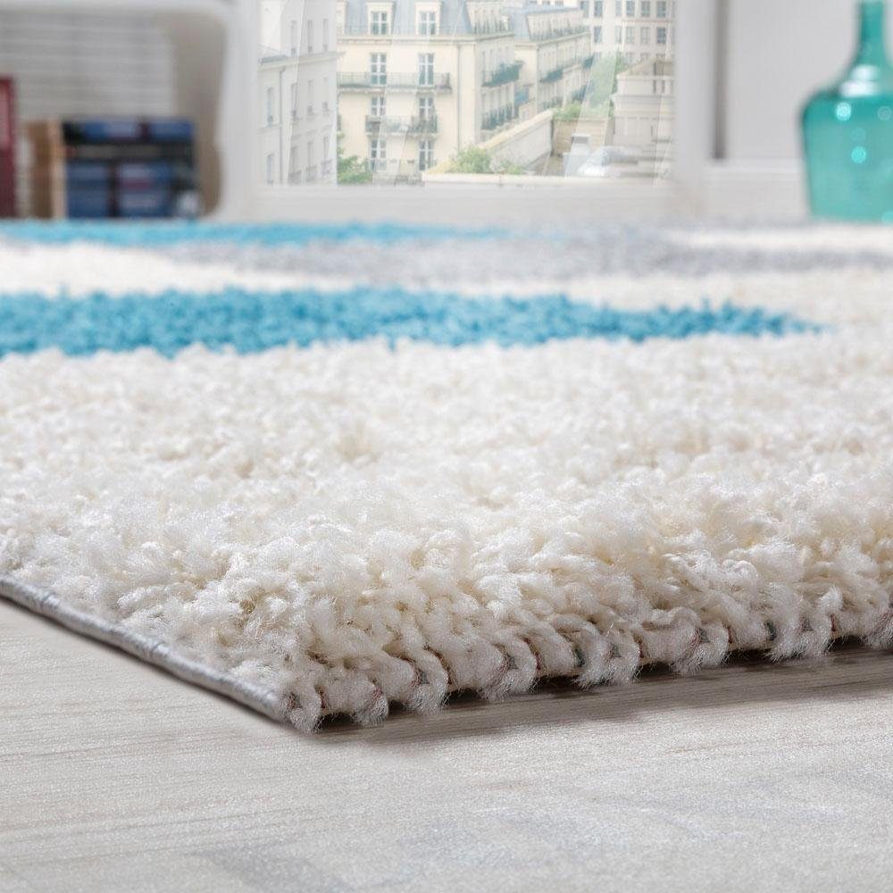 Paco Home Hoogpolig vloerkleed Mango 316 zachte shaggy, modern geruit dessin