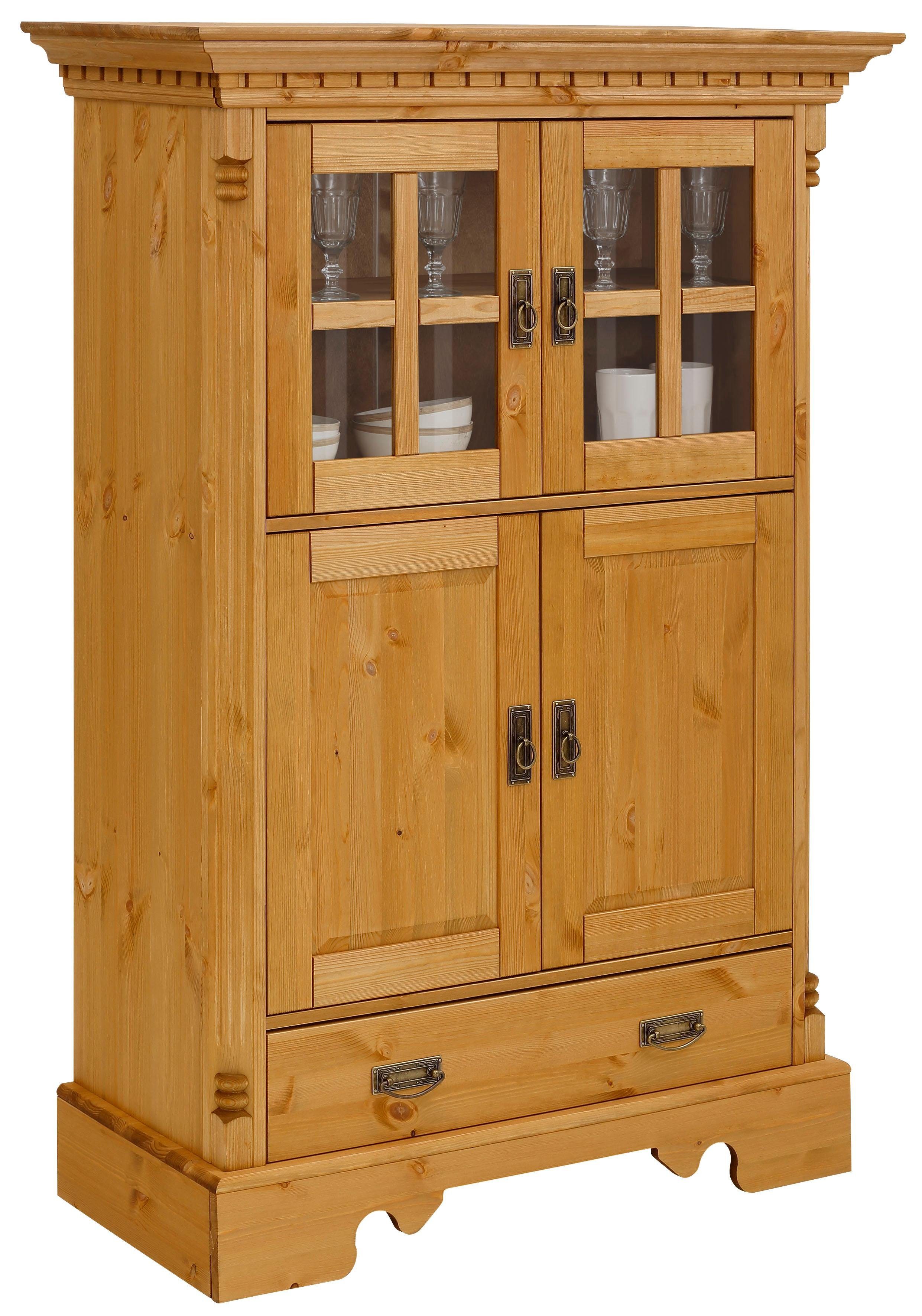 Home affaire Highboard Milan Vitrine, breedte 102 cm highboards beige