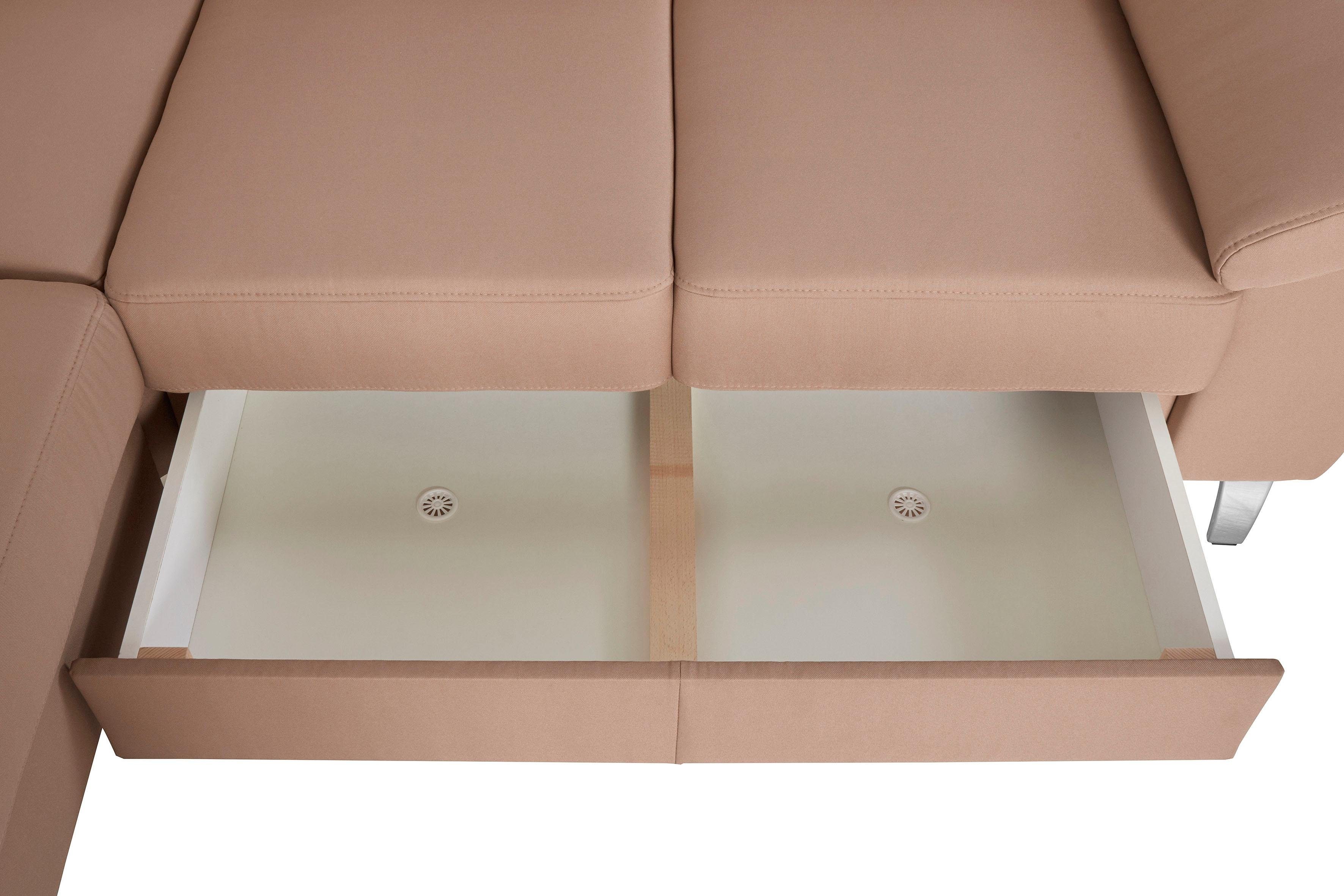 sit&more Hoekbank Sorano L-vorm naar keuze met slaap- en relaxfunctie, met bedkist