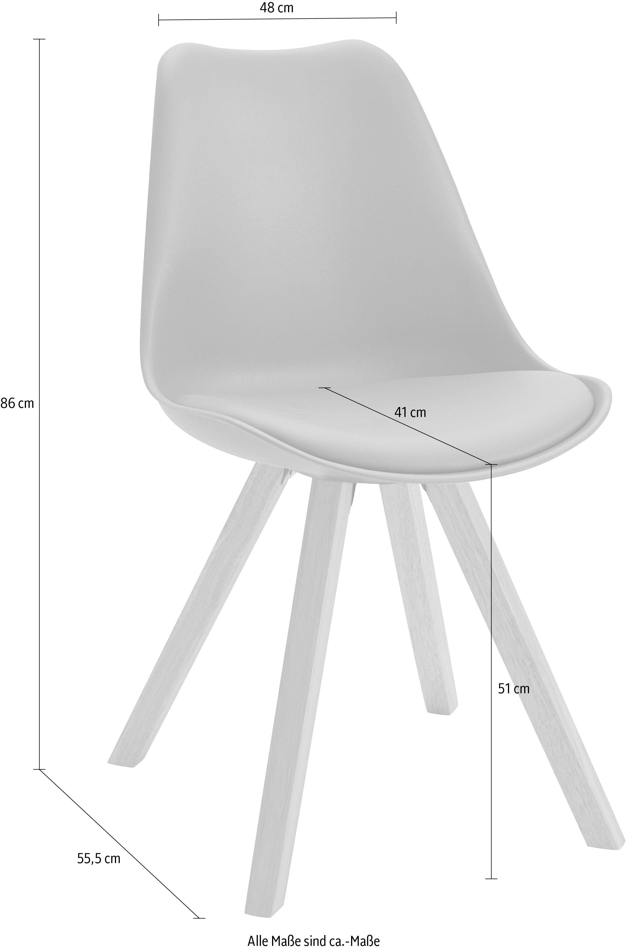 Homexperts Eetkamerstoel Kaja Kuipzitting met zitkussen in imitatieleer (set, 2 stuks)